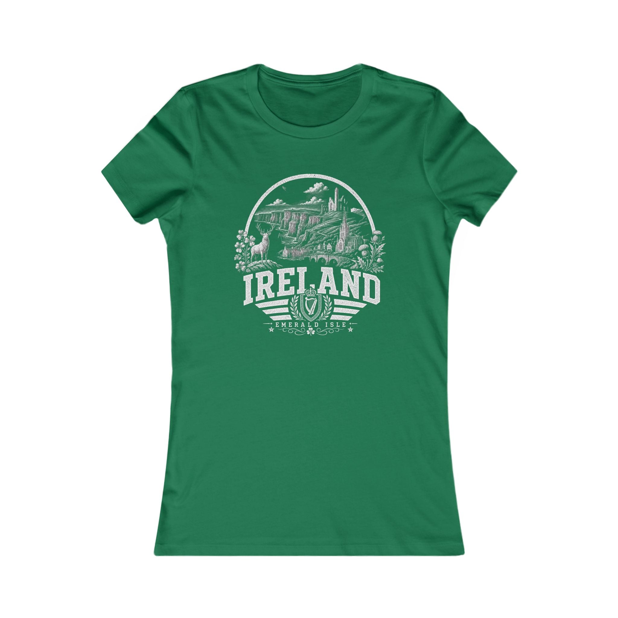 Ireland vintage landmarks women's tee — iconic landmark design | Nameshi Destinations (view 2)