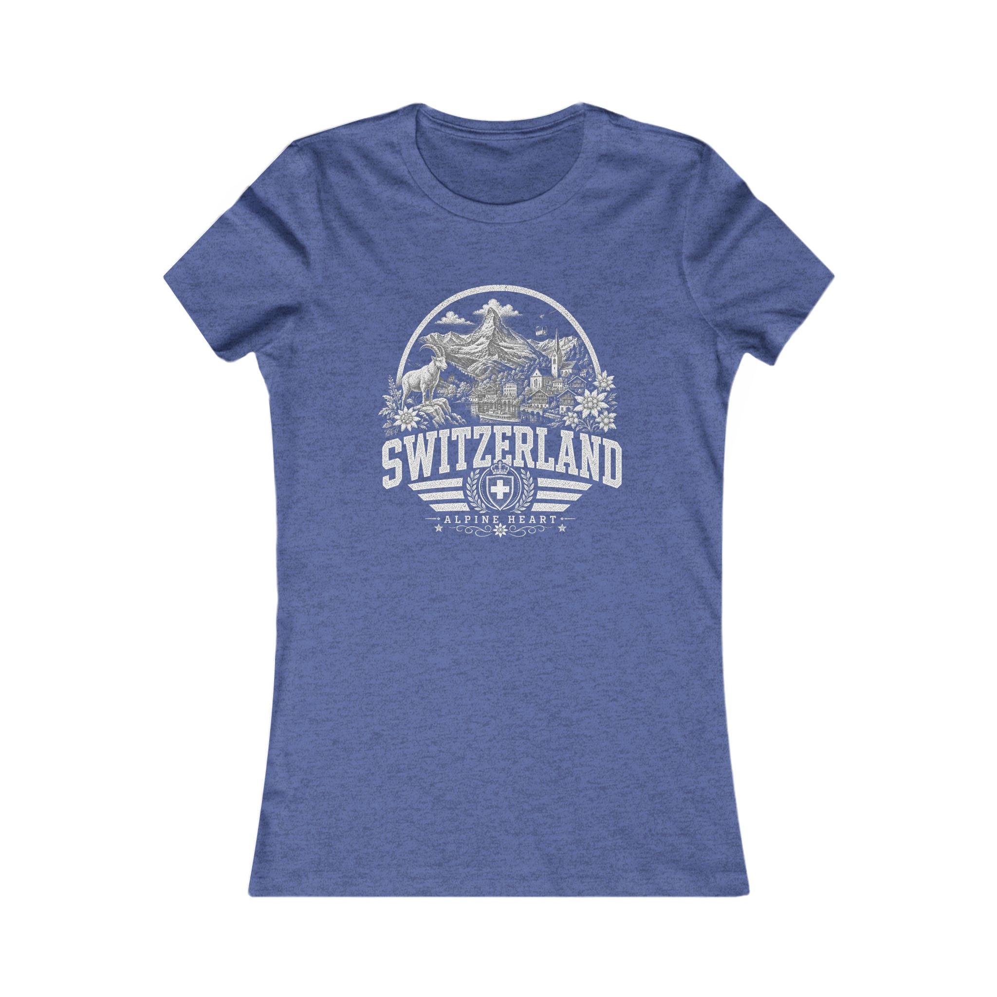 Switzerland vintage landmarks women's tee — iconic landmark design | Nameshi Destinations (view 13)