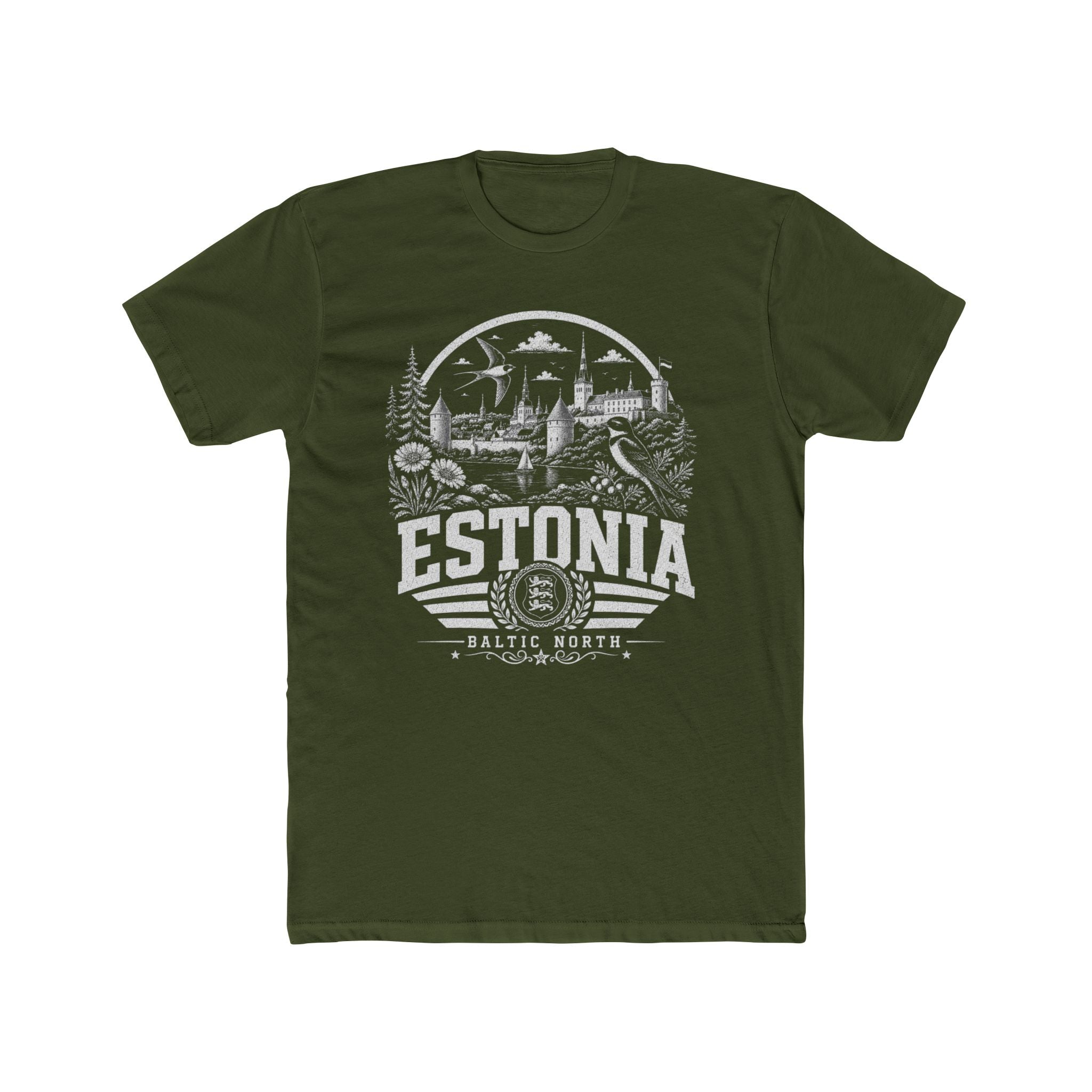 Estonia vintage landmarks men's tee — iconic landmark design | Nameshi Destinations (view 4)