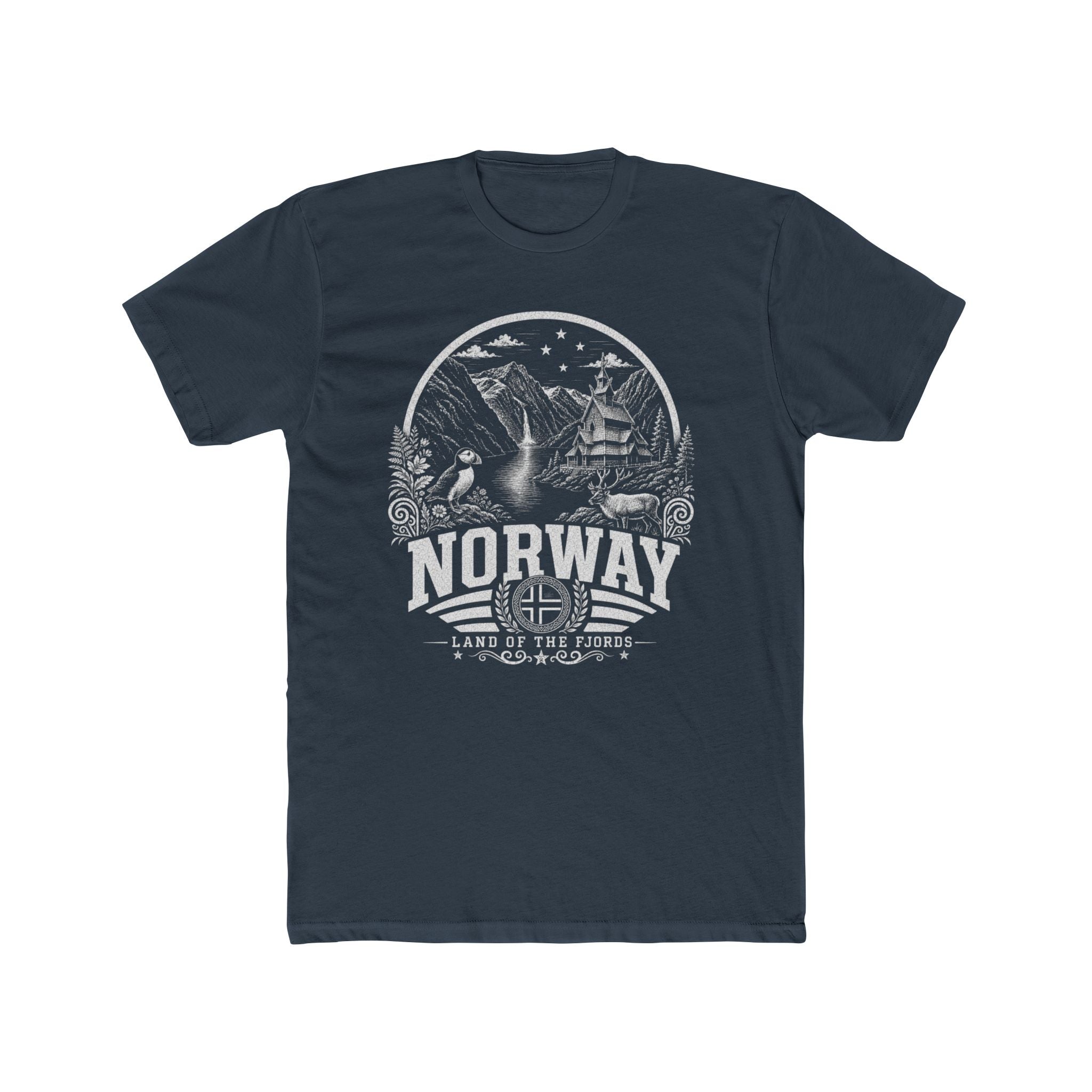 Norway vintage landmarks men's tee — iconic landmark design | Nameshi Destinations (view 8)