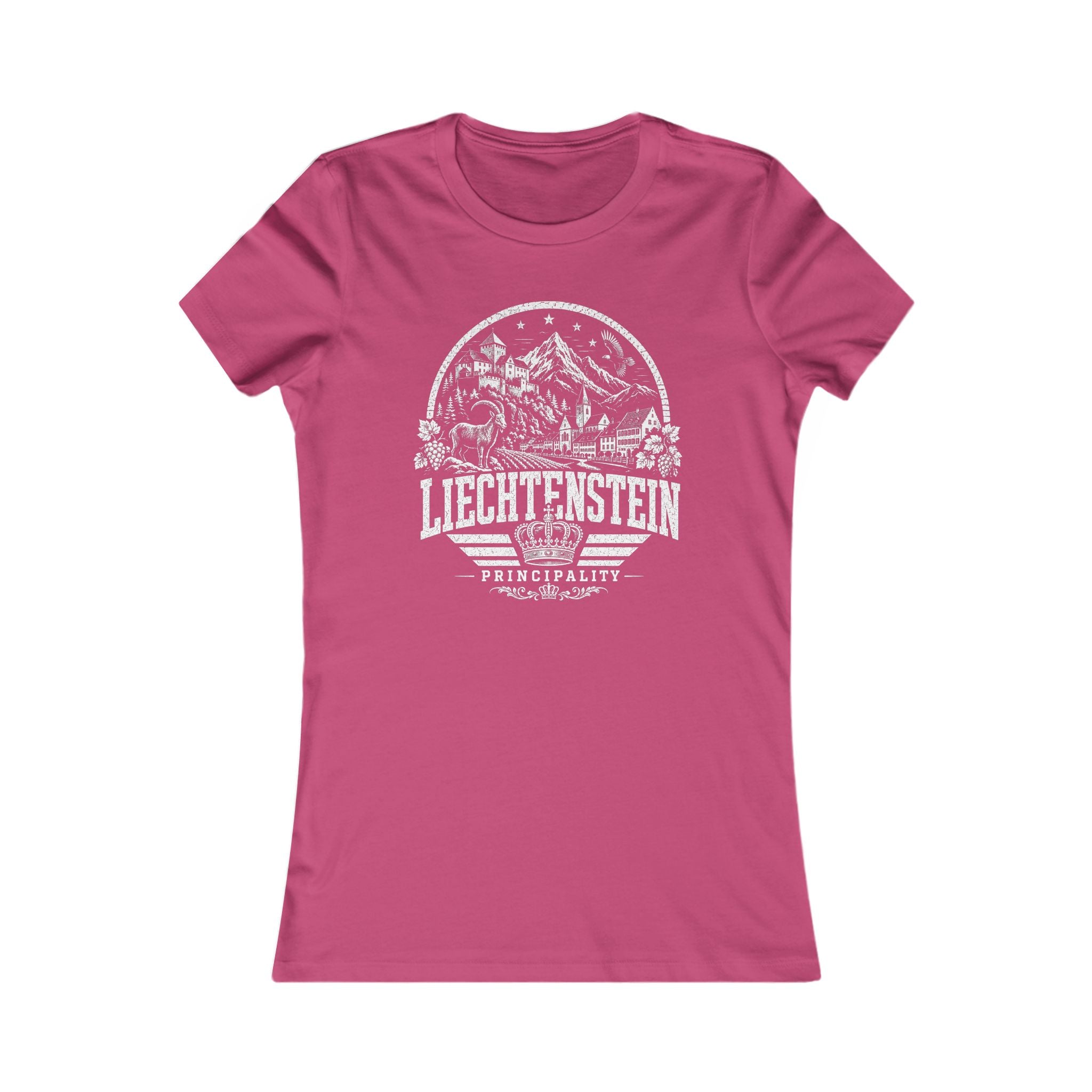 Liechtenstein vintage landmarks women's tee — iconic landmark design | Nameshi Destinations (view 16)