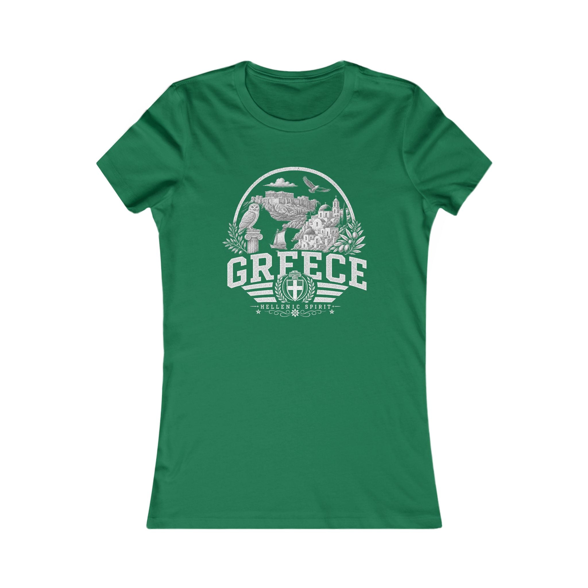 Greece vintage landmarks women's tee — iconic landmark design | Nameshi Destinations (view 2)