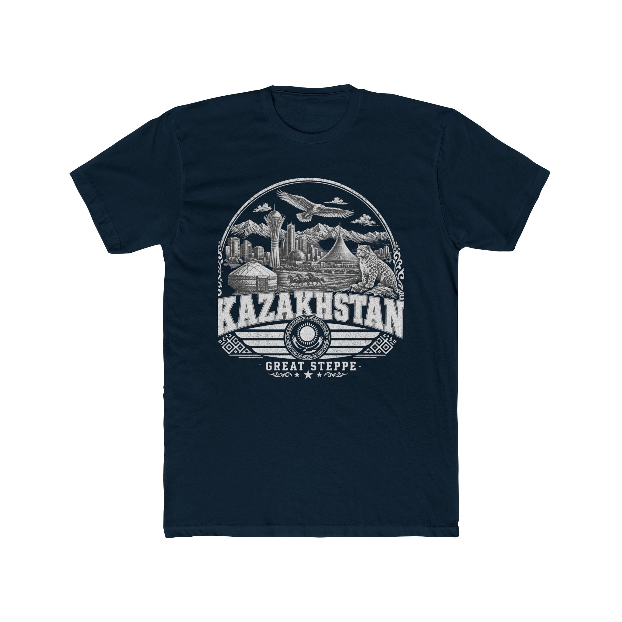 Kazakhstan vintage landmarks men's tee — iconic landmark design | Nameshi Destinations (view 12)