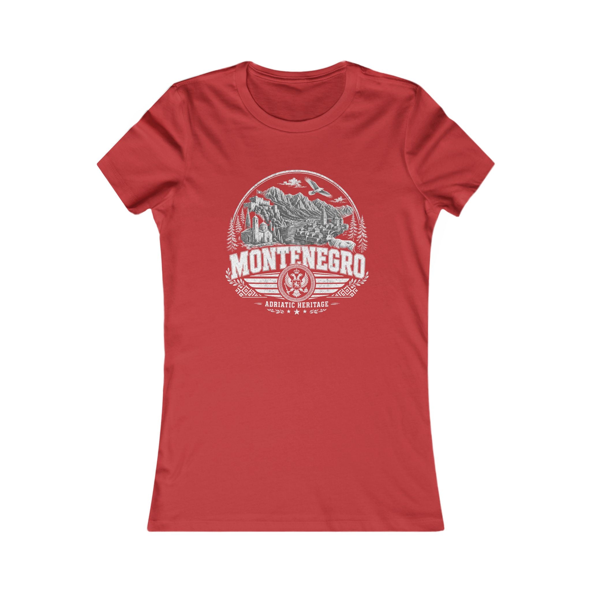 Montenegro vintage landmarks women's tee — iconic landmark design | Nameshi Destinations (view 9)