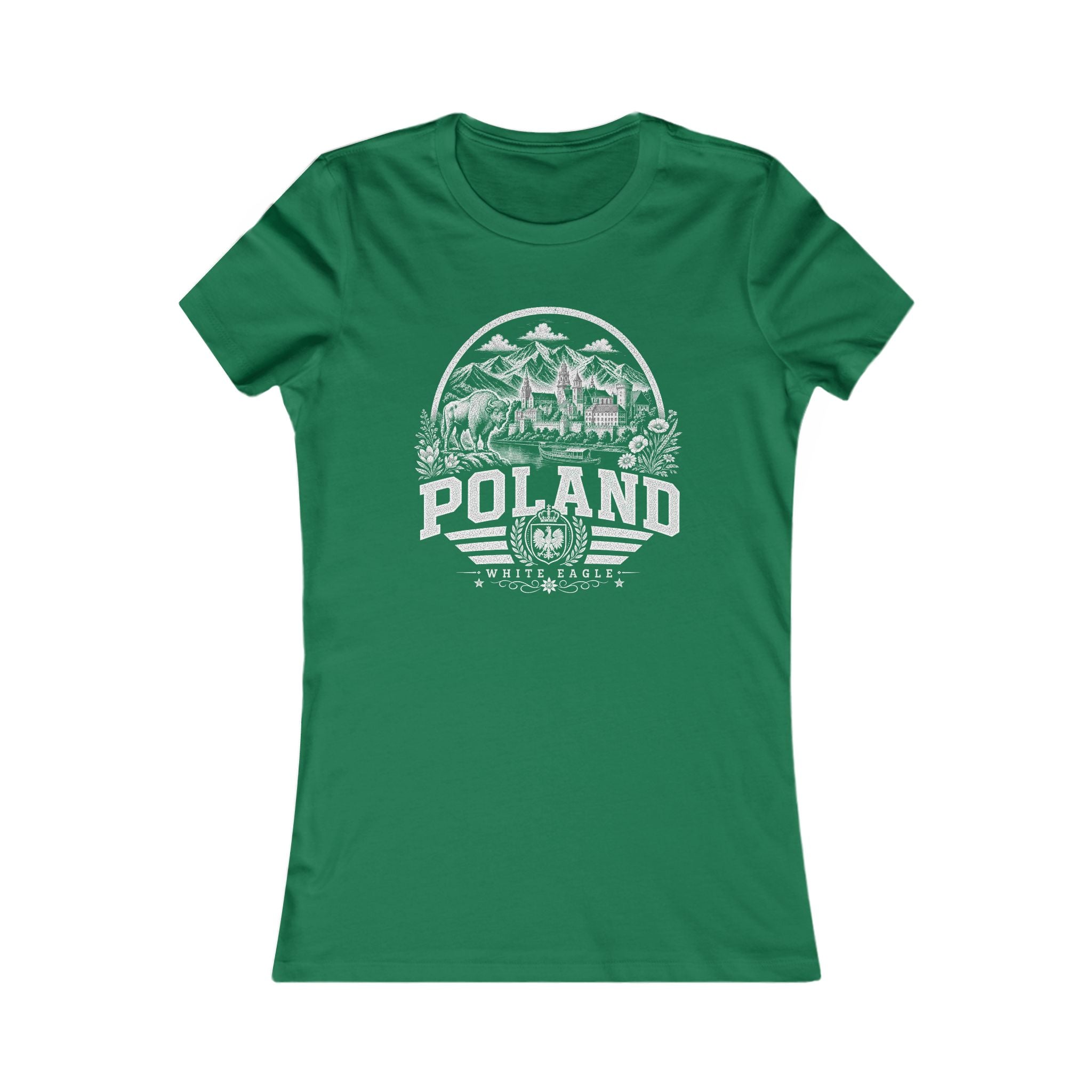 Poland vintage landmarks women's tee — iconic landmark design | Nameshi Destinations (view 2)