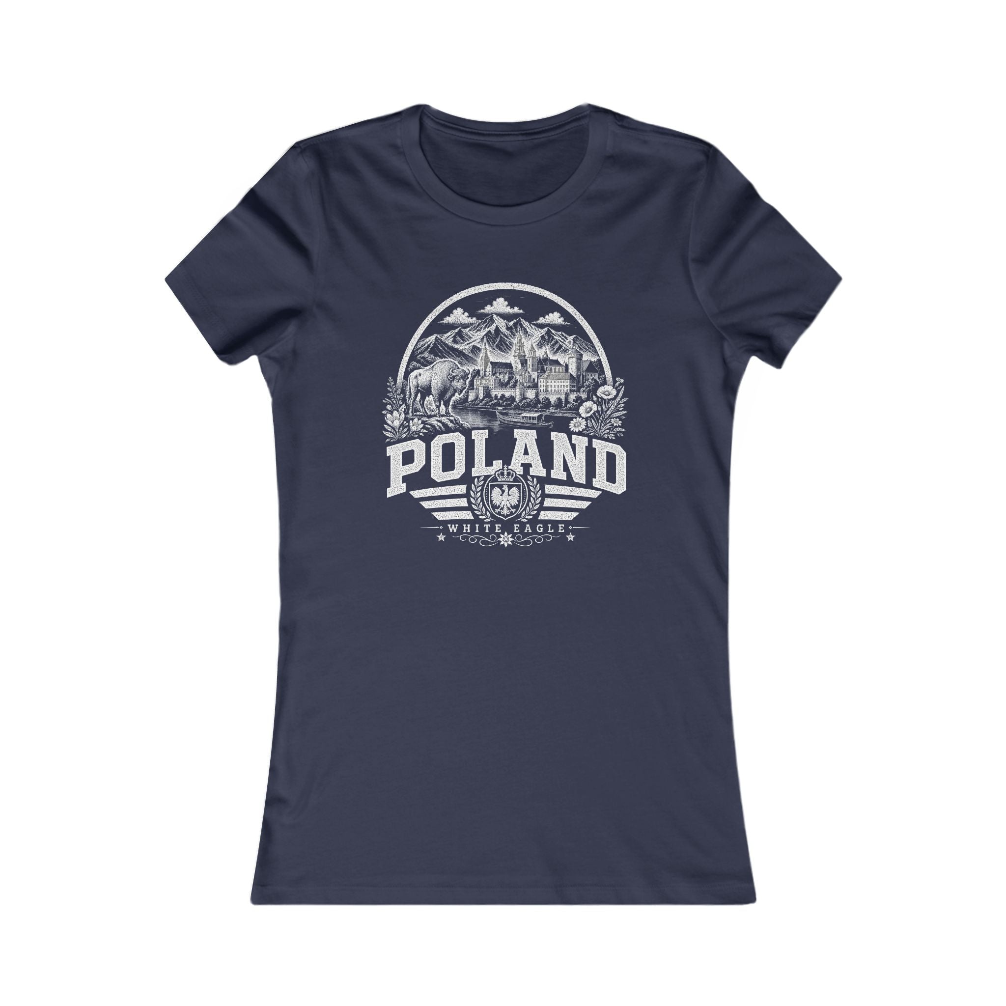 Poland vintage landmarks women's tee — iconic landmark design | Nameshi Destinations (view 5)