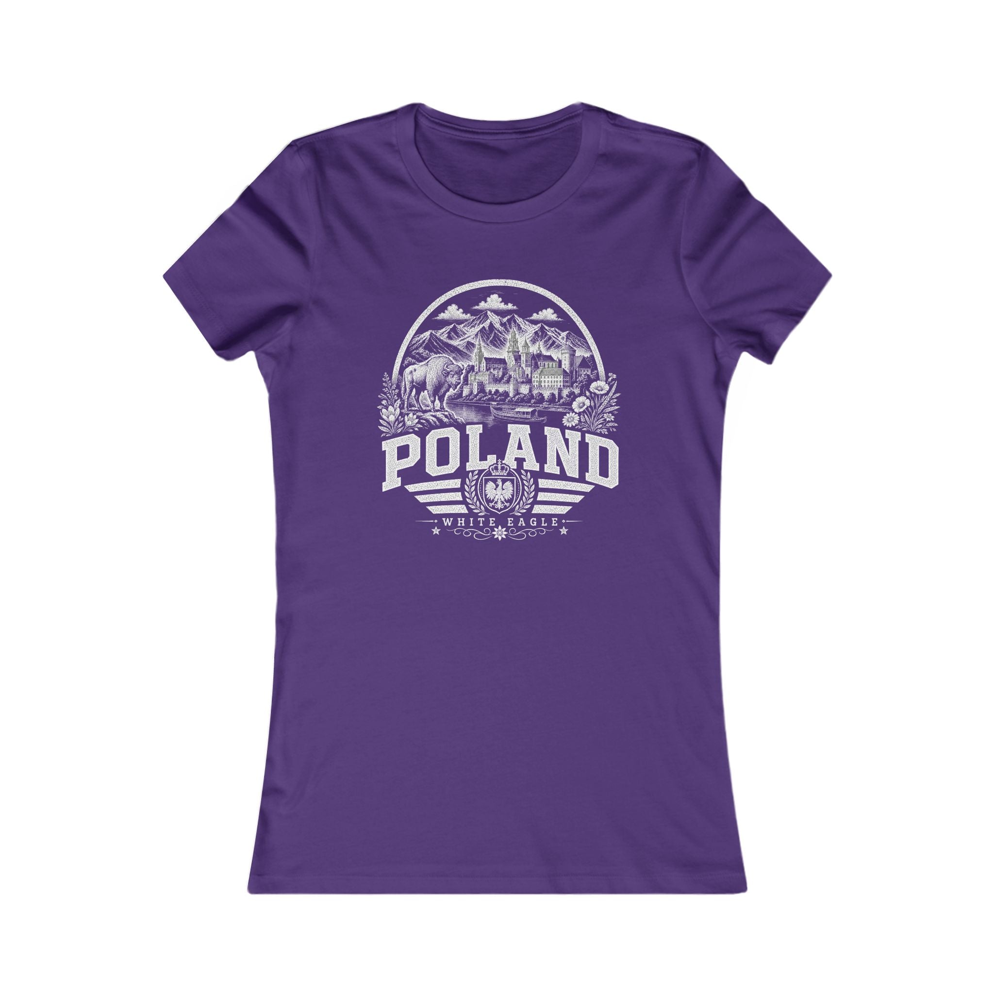 Poland vintage landmarks women's tee — iconic landmark design | Nameshi Destinations (view 6)