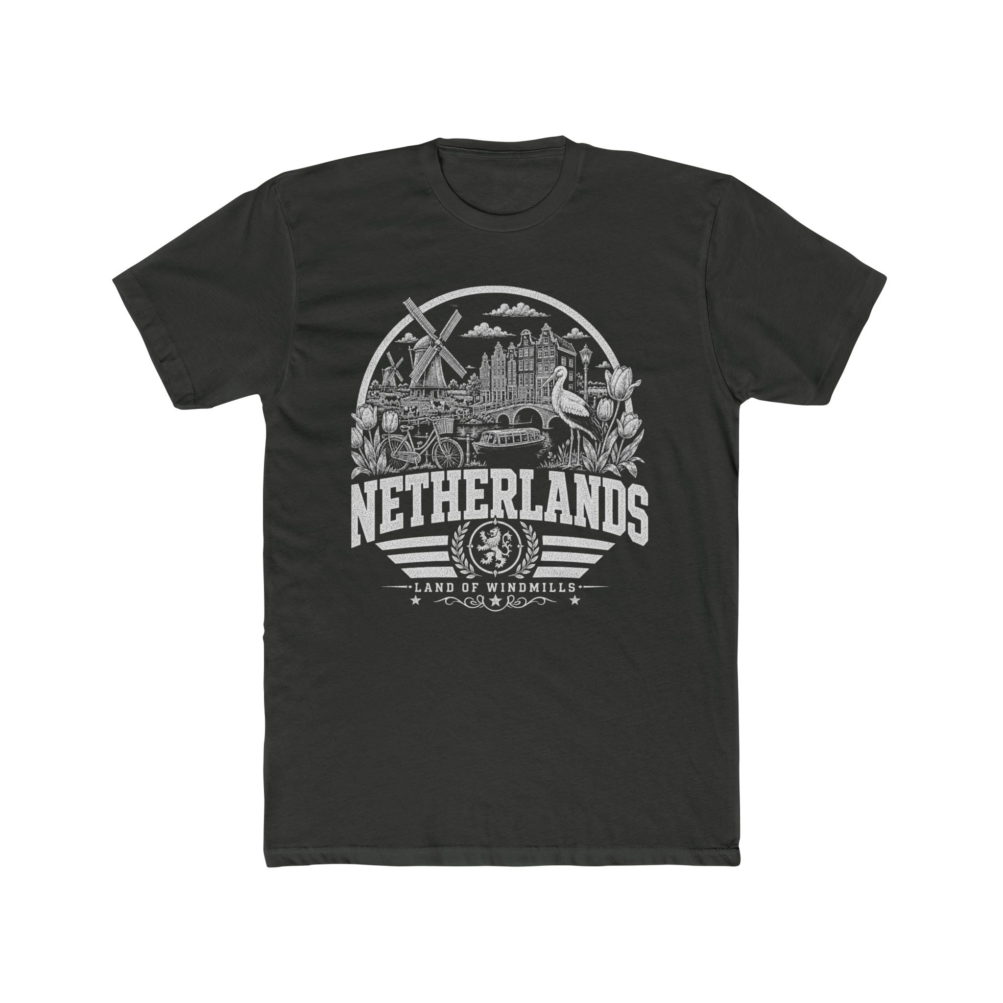 Netherlands vintage landmarks men's tee — iconic landmark design | Nameshi Destinations (view 5)