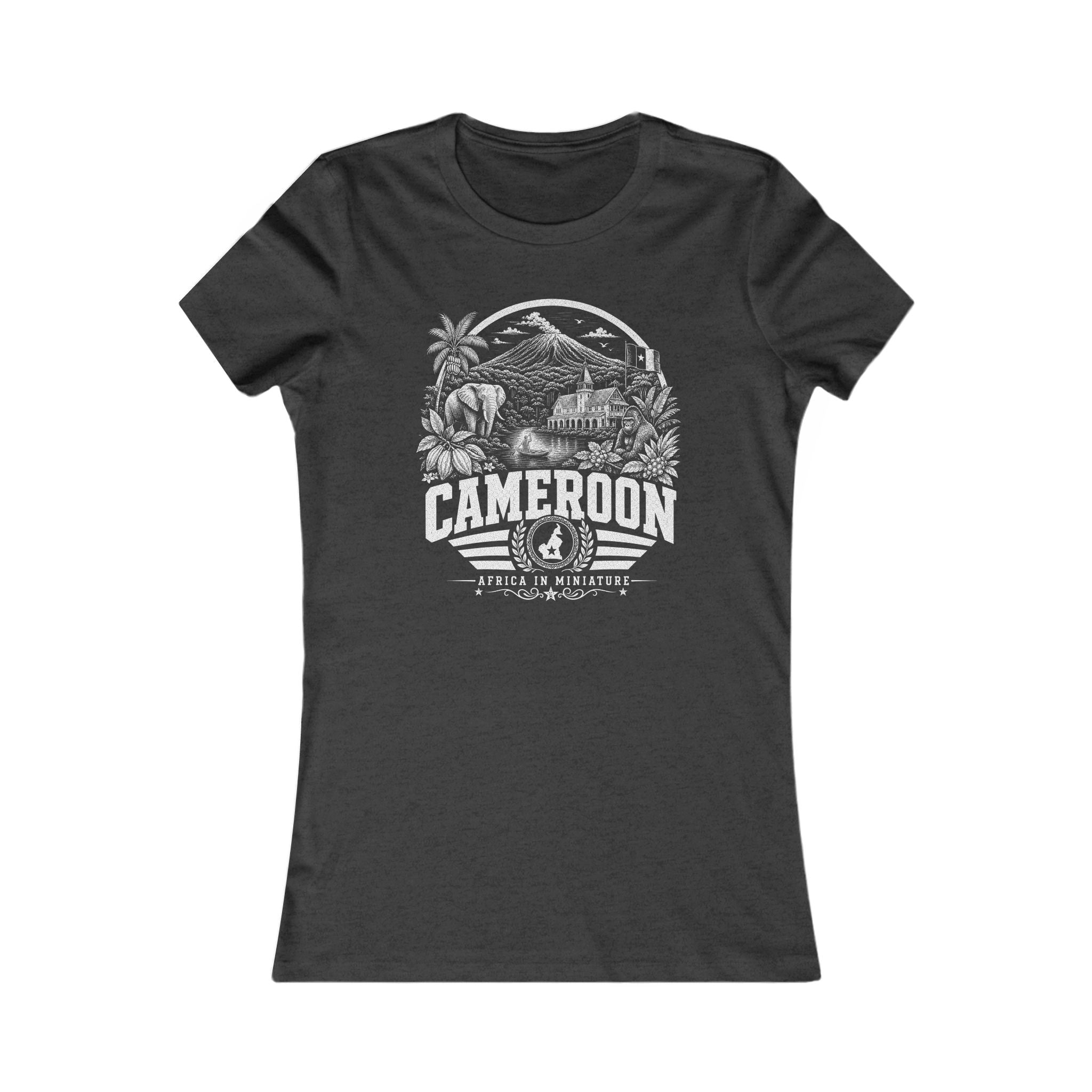 Camarões África em Miniatura Camiseta Feminina