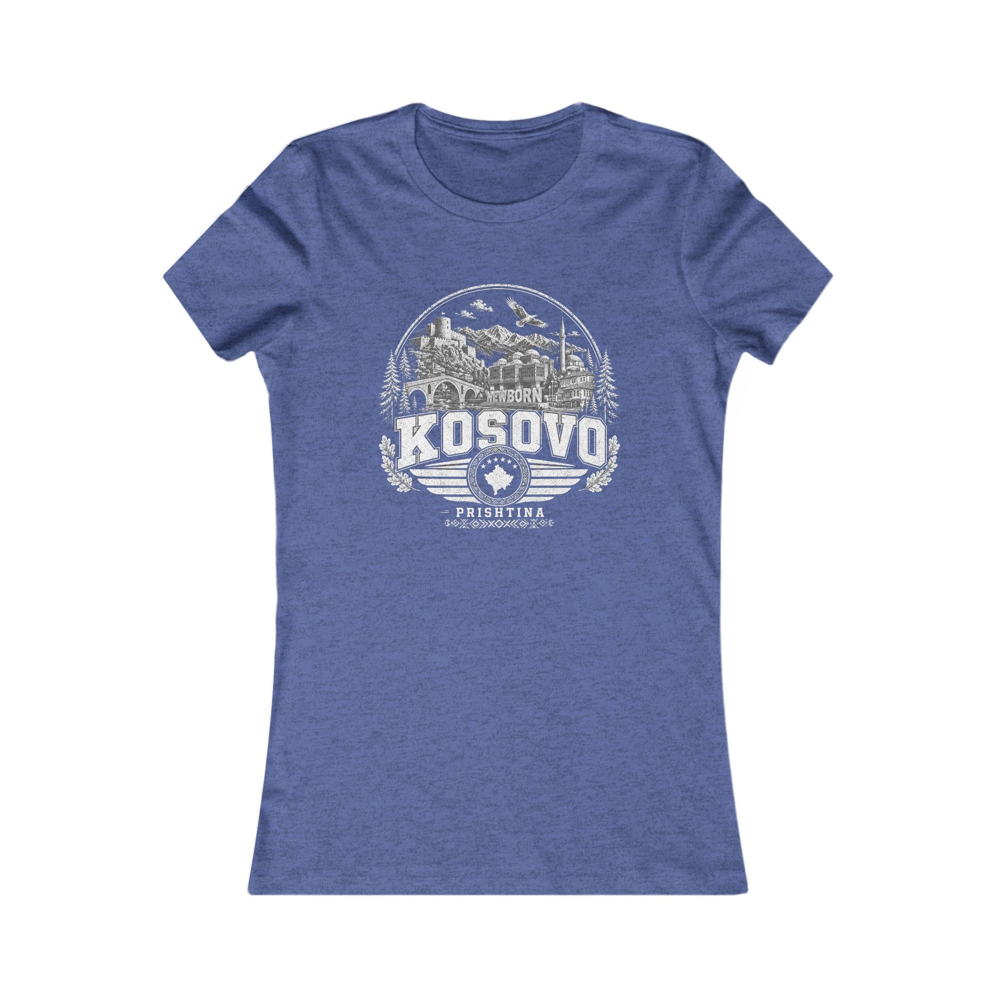 Kosovo vintage landmarks women's tee — iconic landmark design | Nameshi Destinations (view 13)