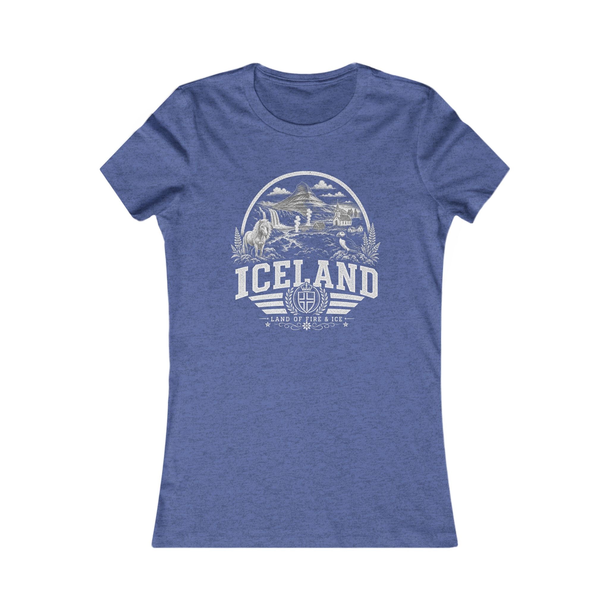 Iceland vintage landmarks women's tee — iconic landmark design | Nameshi Destinations (view 13)