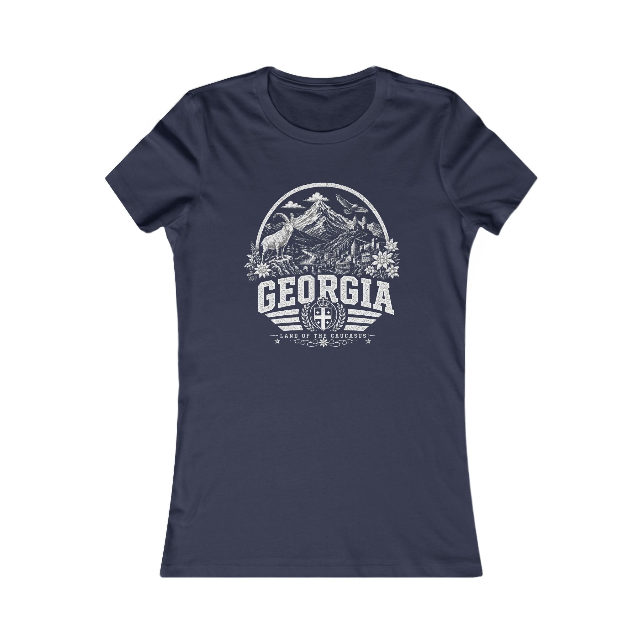 Georgia vintage landmarks women's tee — iconic landmark design | Nameshi Destinations (view 5)