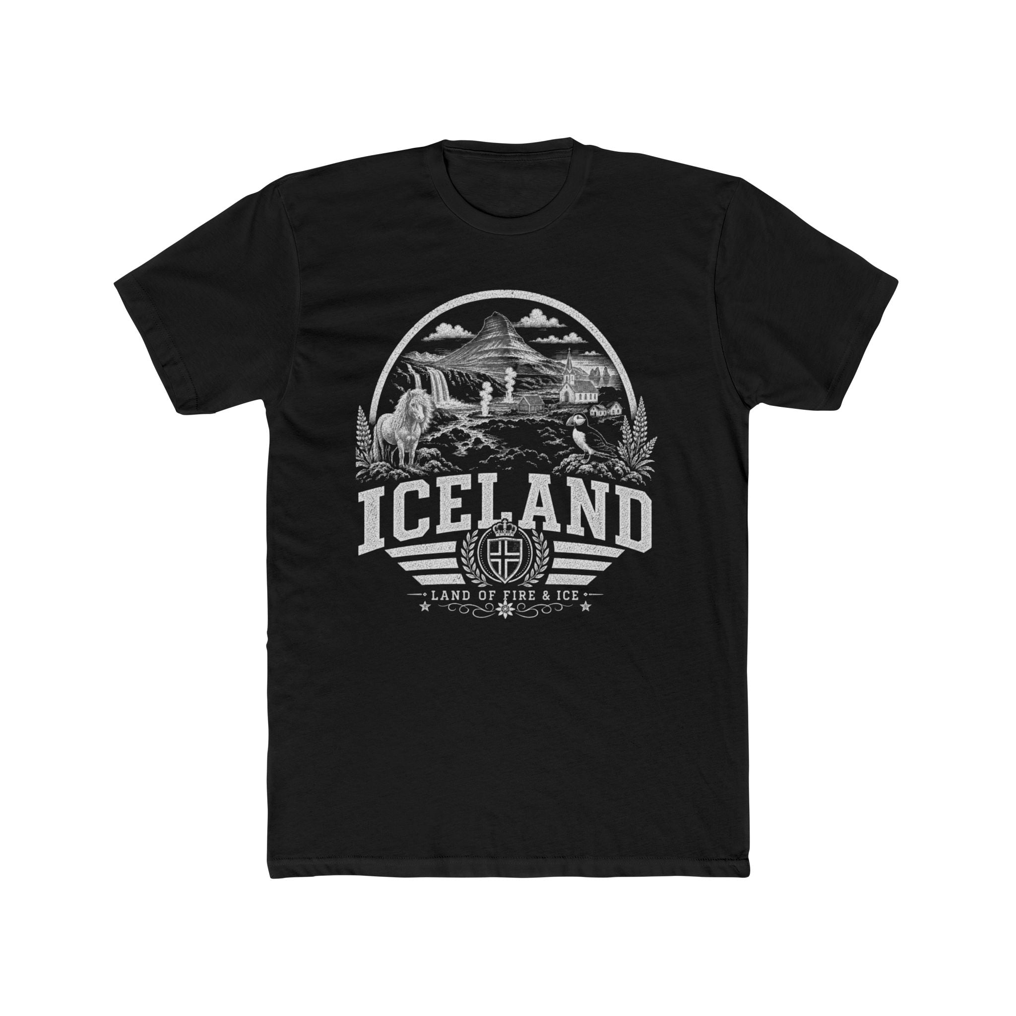 Iceland vintage landmarks men's tee — iconic landmark design | Nameshi Destinations (view 2)