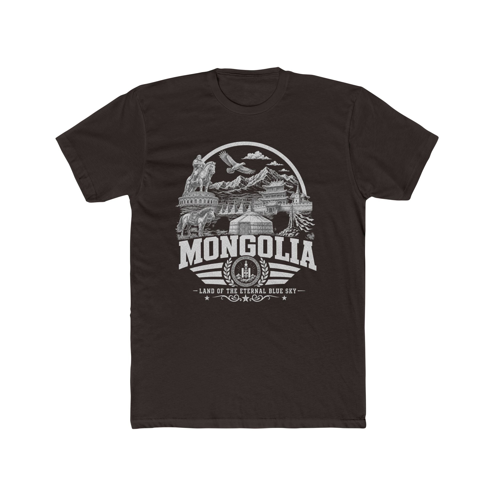 Camiseta Masculina Mongólia Terra do Céu Azul Eterno