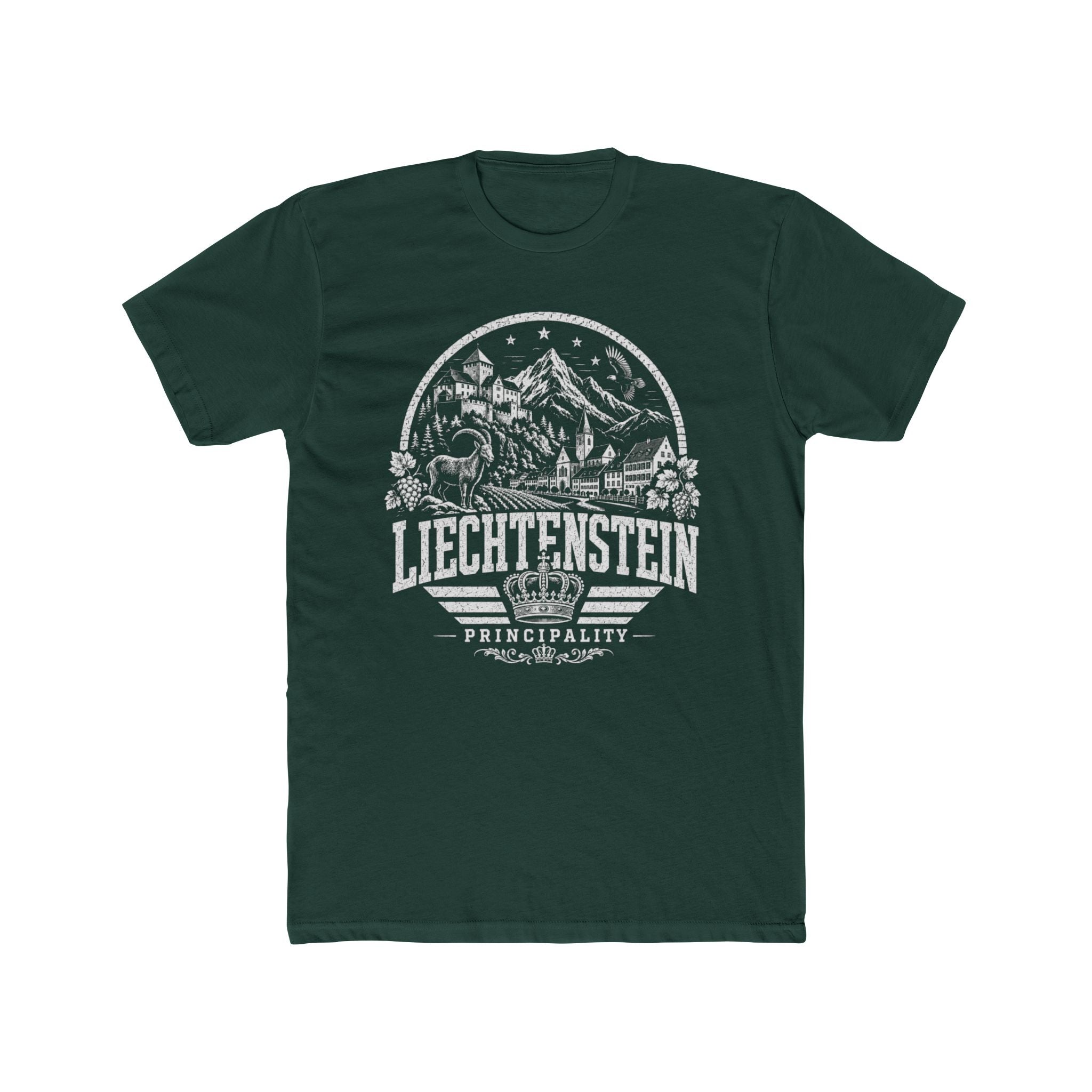Liechtenstein vintage landmarks men's tee — iconic landmark design | Nameshi Destinations (view 7)