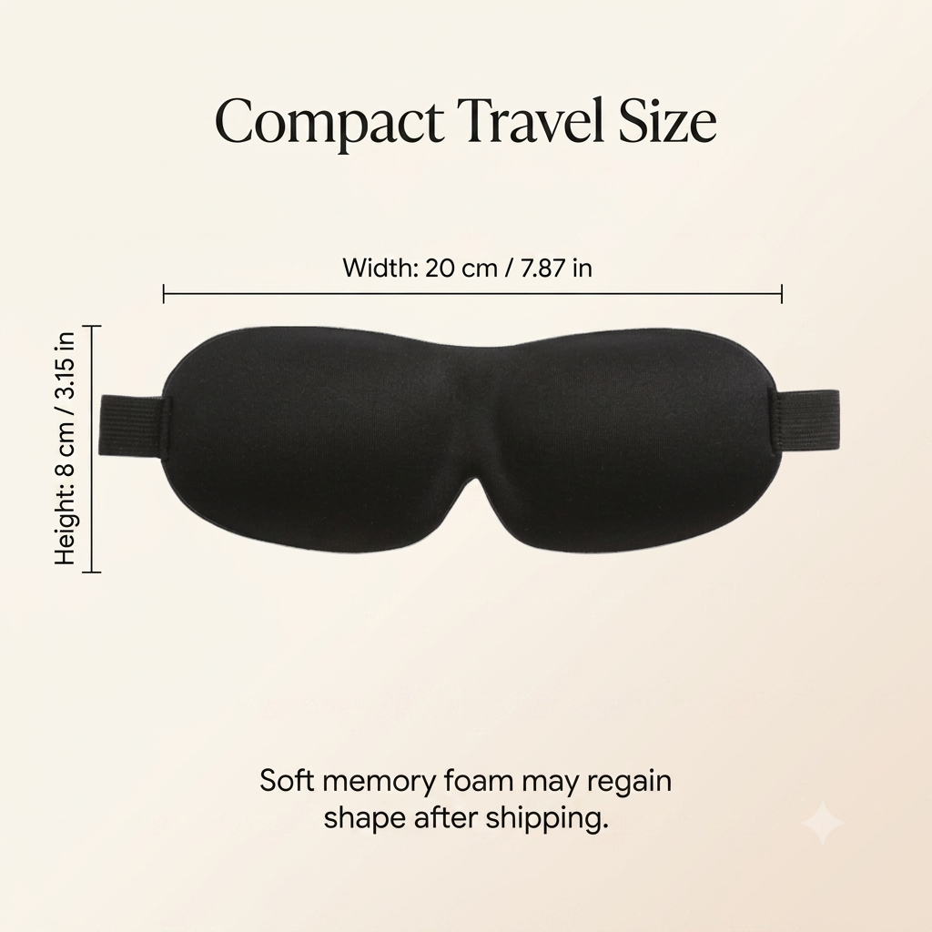 3D memory foam blackout sleep mask — 3