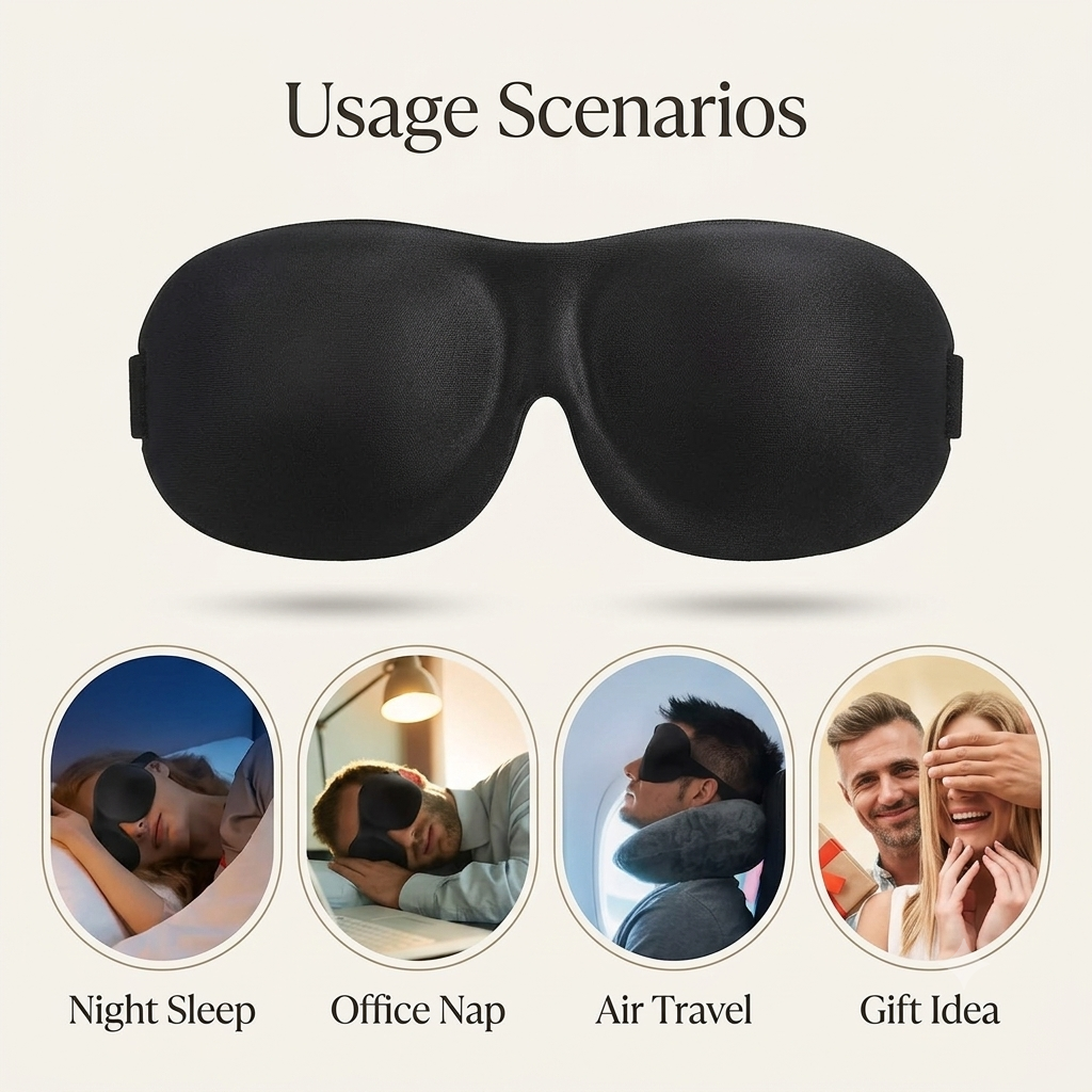 3D memory foam blackout sleep mask — 6