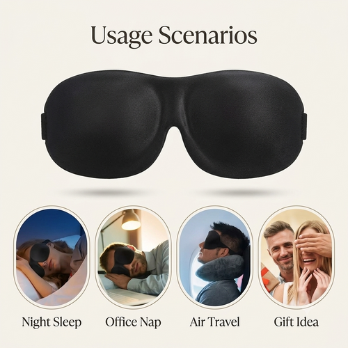 3D memory foam blackout sleep mask — 6