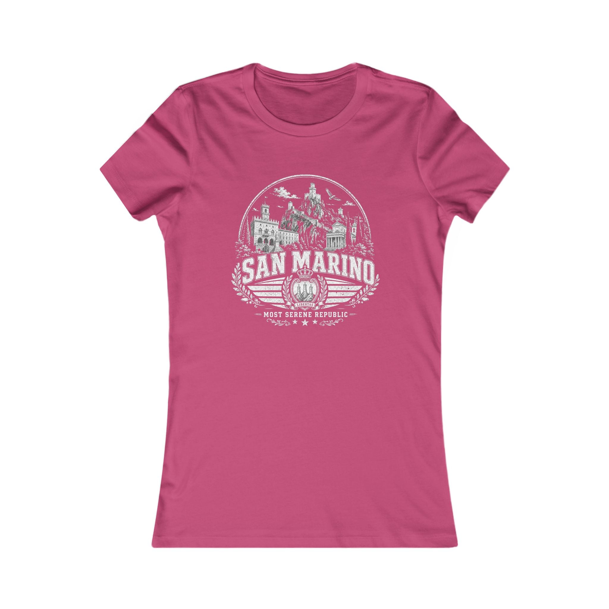 San Marino vintage landmarks women's tee — iconic landmark design | Nameshi Destinations (view 16)