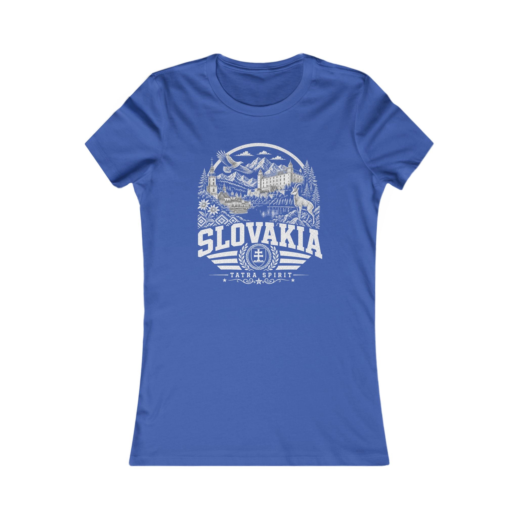 Slovakia vintage landmarks women's tee — iconic landmark design | Nameshi Destinations (view 3)