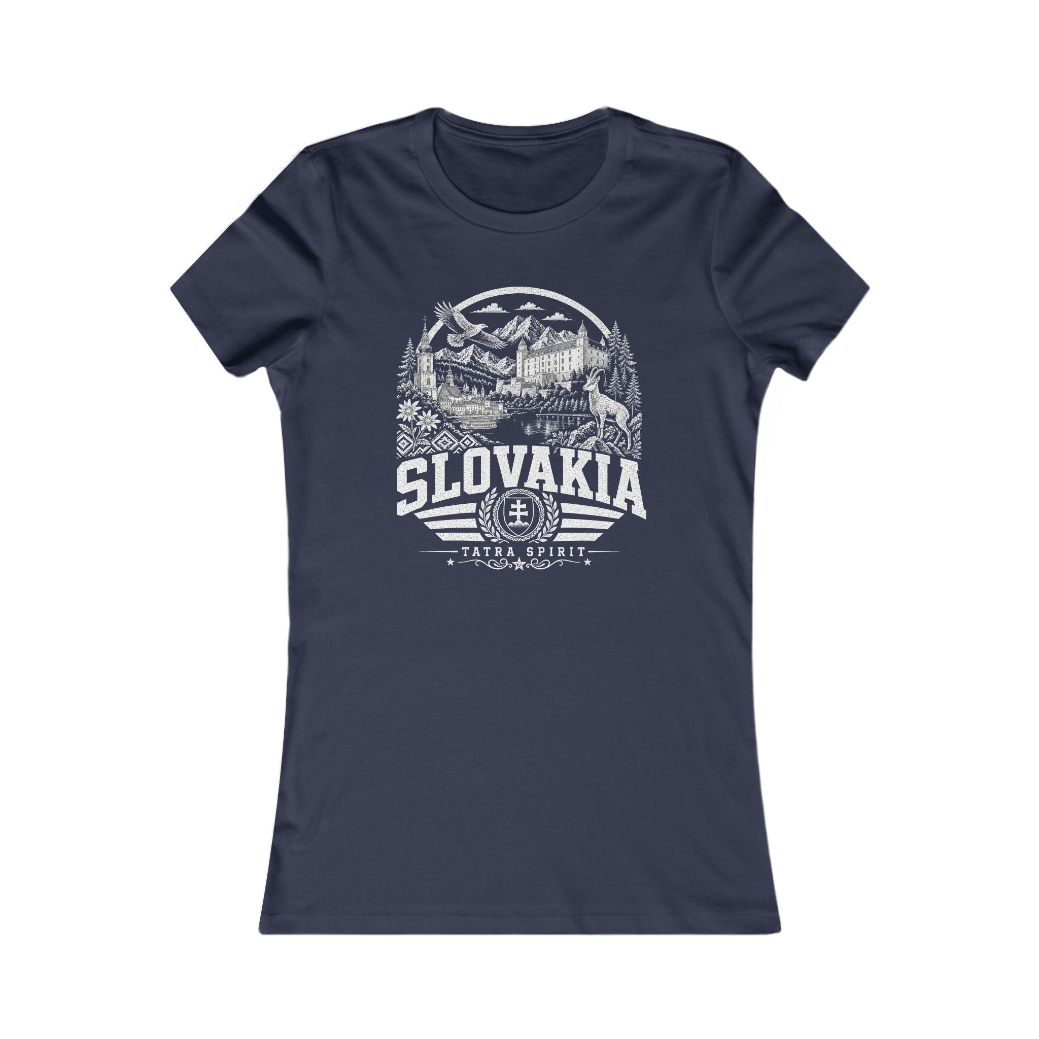 Slovakia vintage landmarks women's tee — iconic landmark design | Nameshi Destinations (view 5)