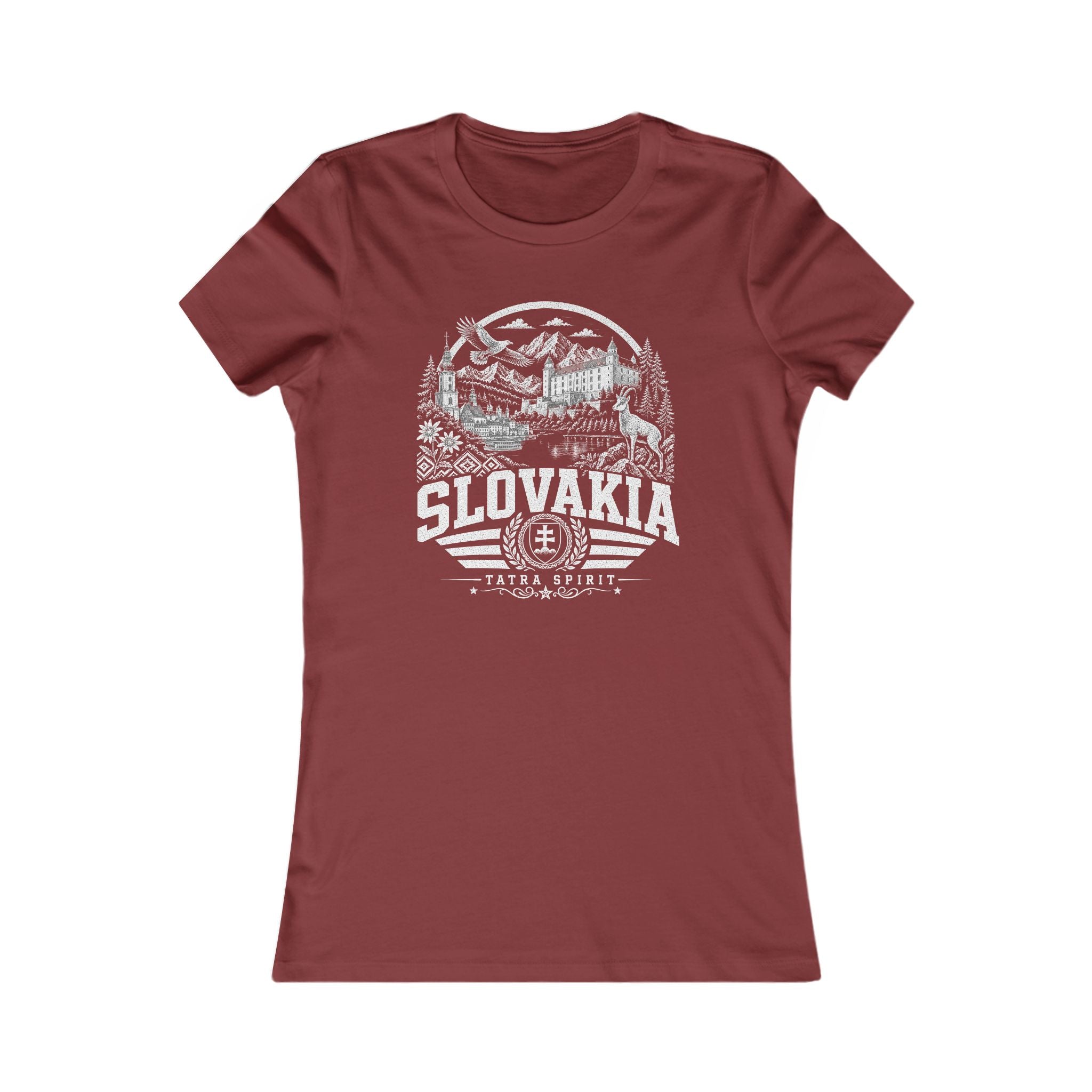 Slovakia vintage landmarks women's tee — iconic landmark design | Nameshi Destinations (view 15)