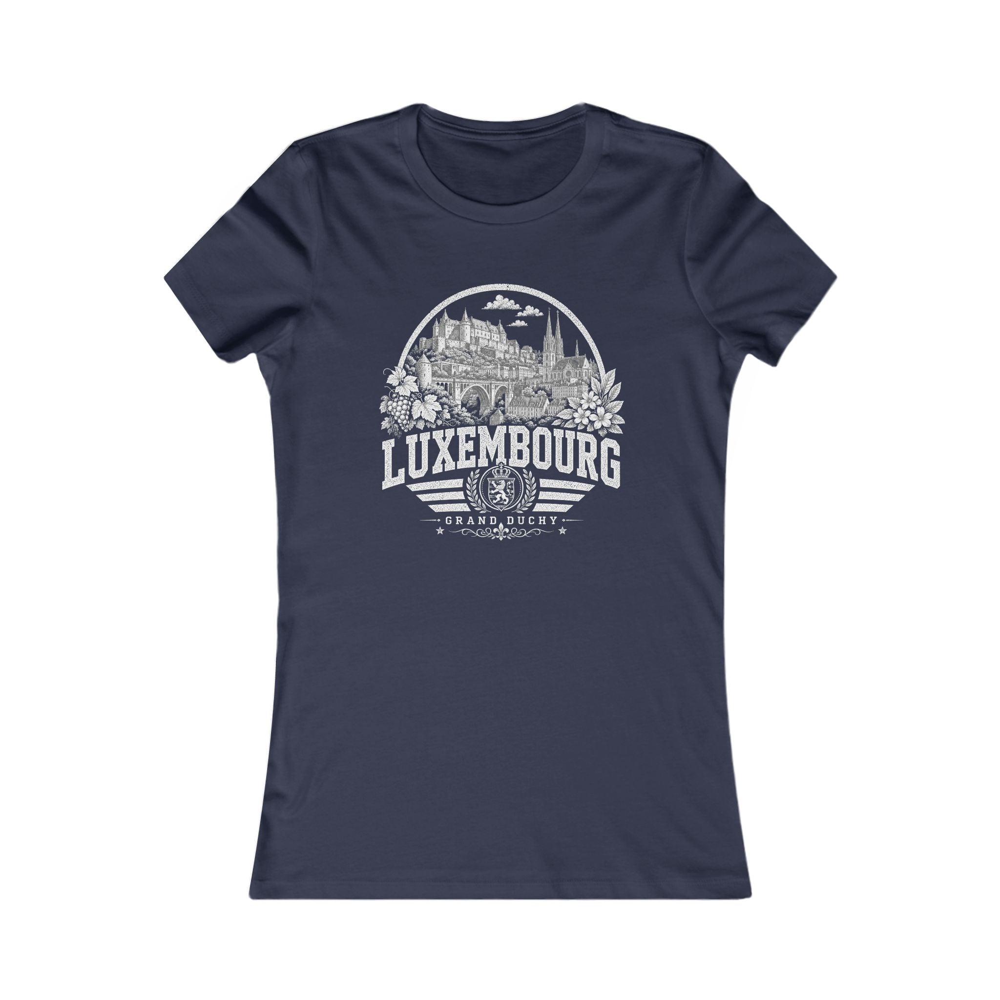 Luxembourg vintage landmarks women's tee — iconic landmark design | Nameshi Destinations (view 5)