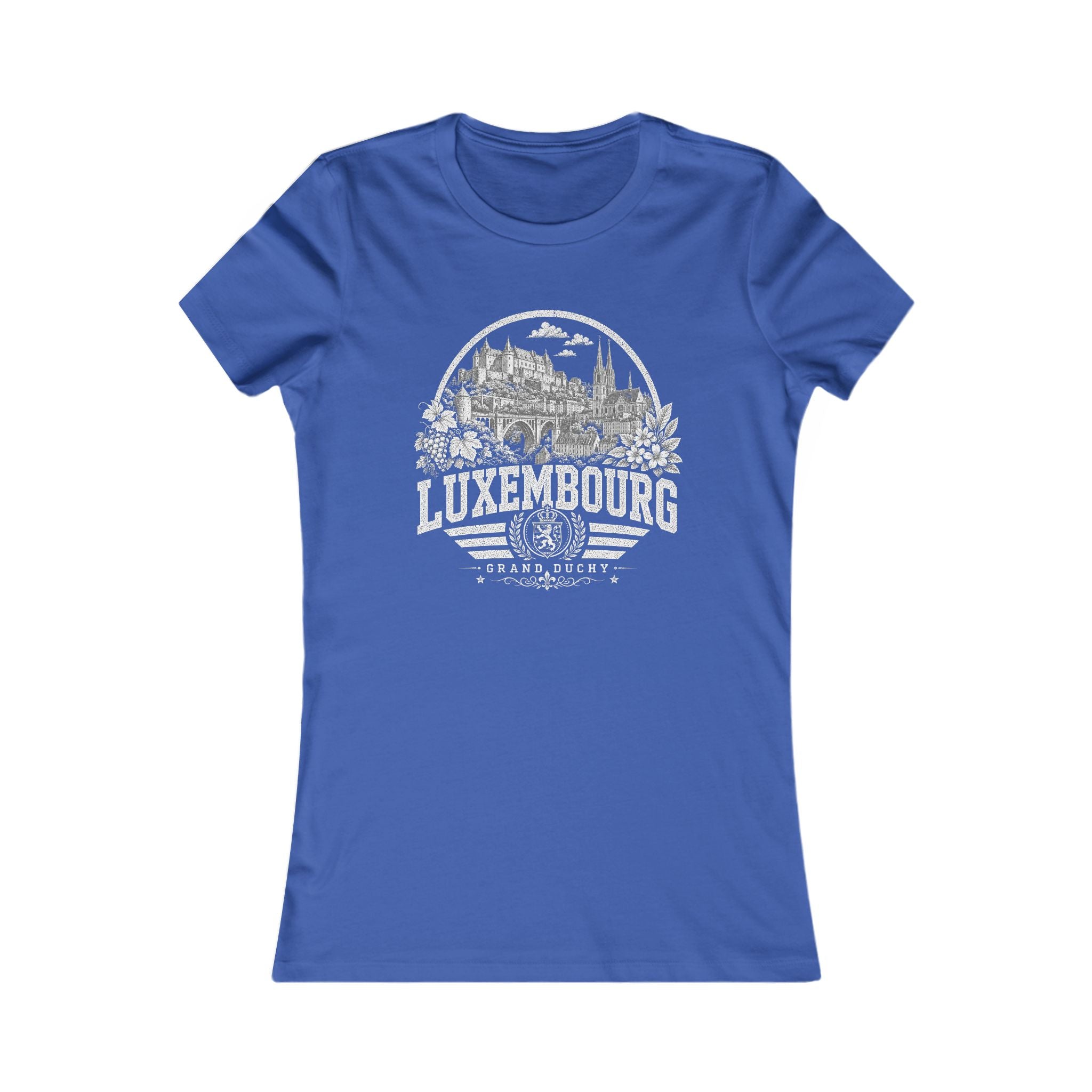 Luxembourg vintage landmarks women's tee — iconic landmark design | Nameshi Destinations (view 3)