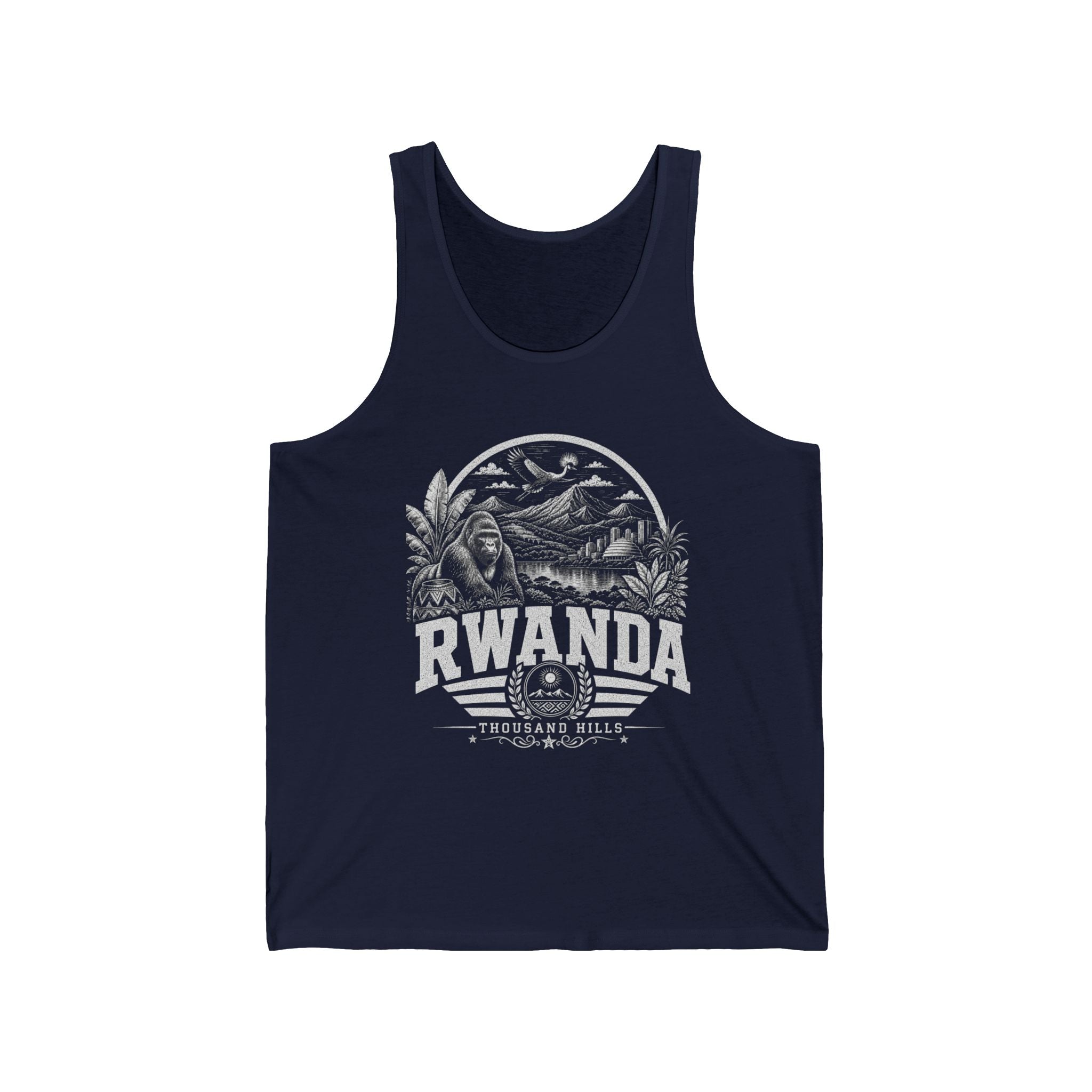 USA vintage landmarks men's tank top — iconic landmark design | Nameshi Destinations (view 6)