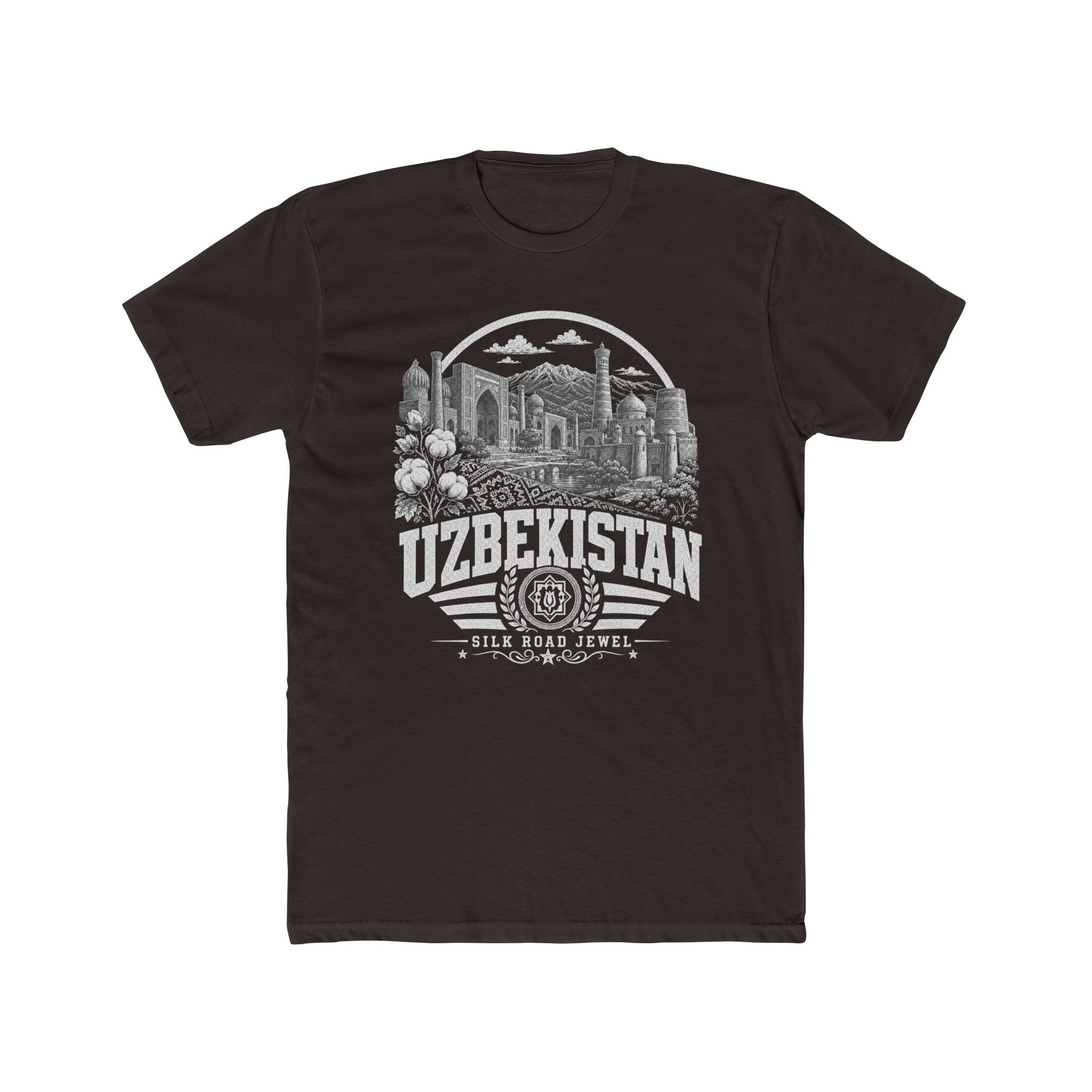 Camiseta Masculina Joia da Rota da Seda do Uzbequistão