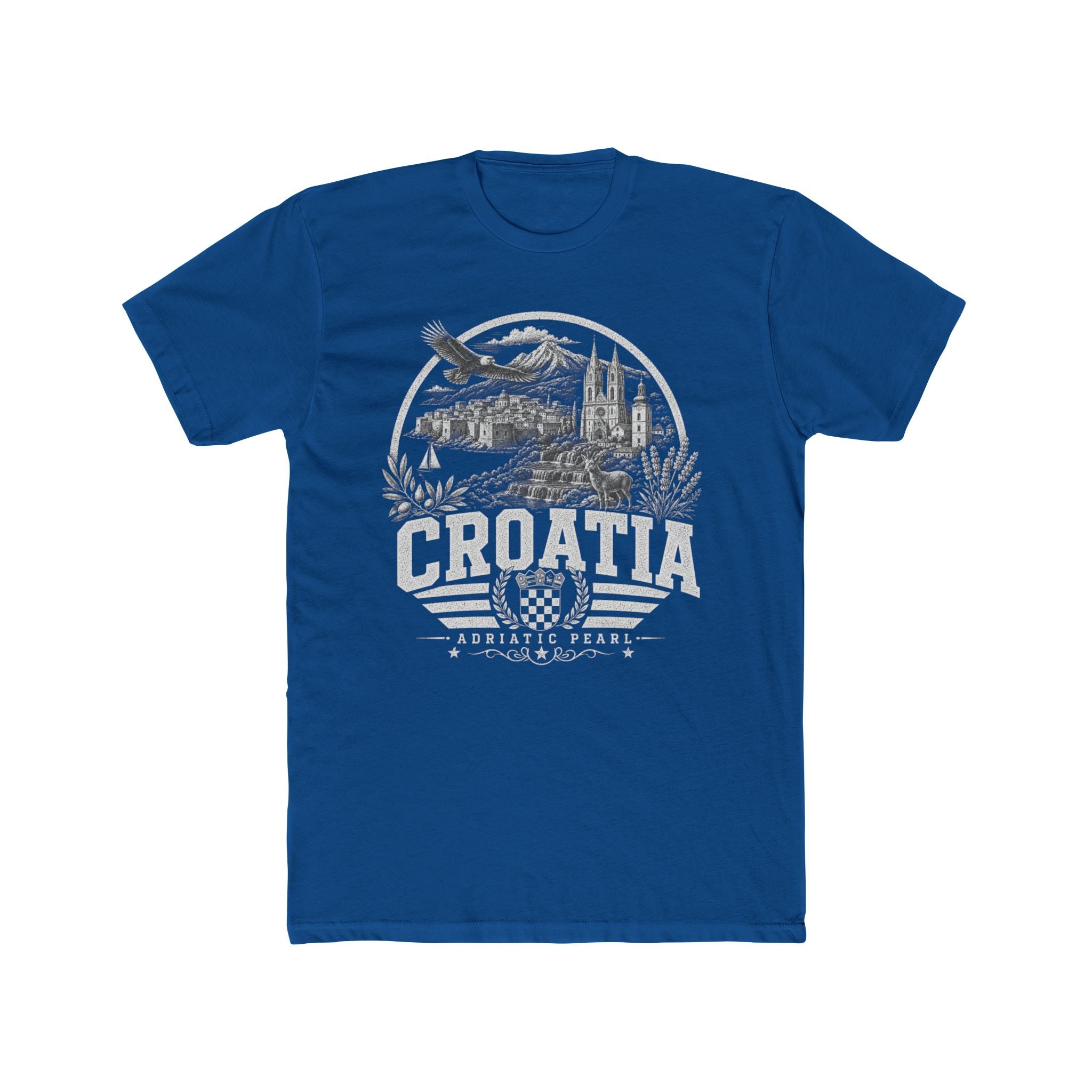 Croatia vintage landmarks men's tee — iconic landmark design | Nameshi Destinations (view 10)