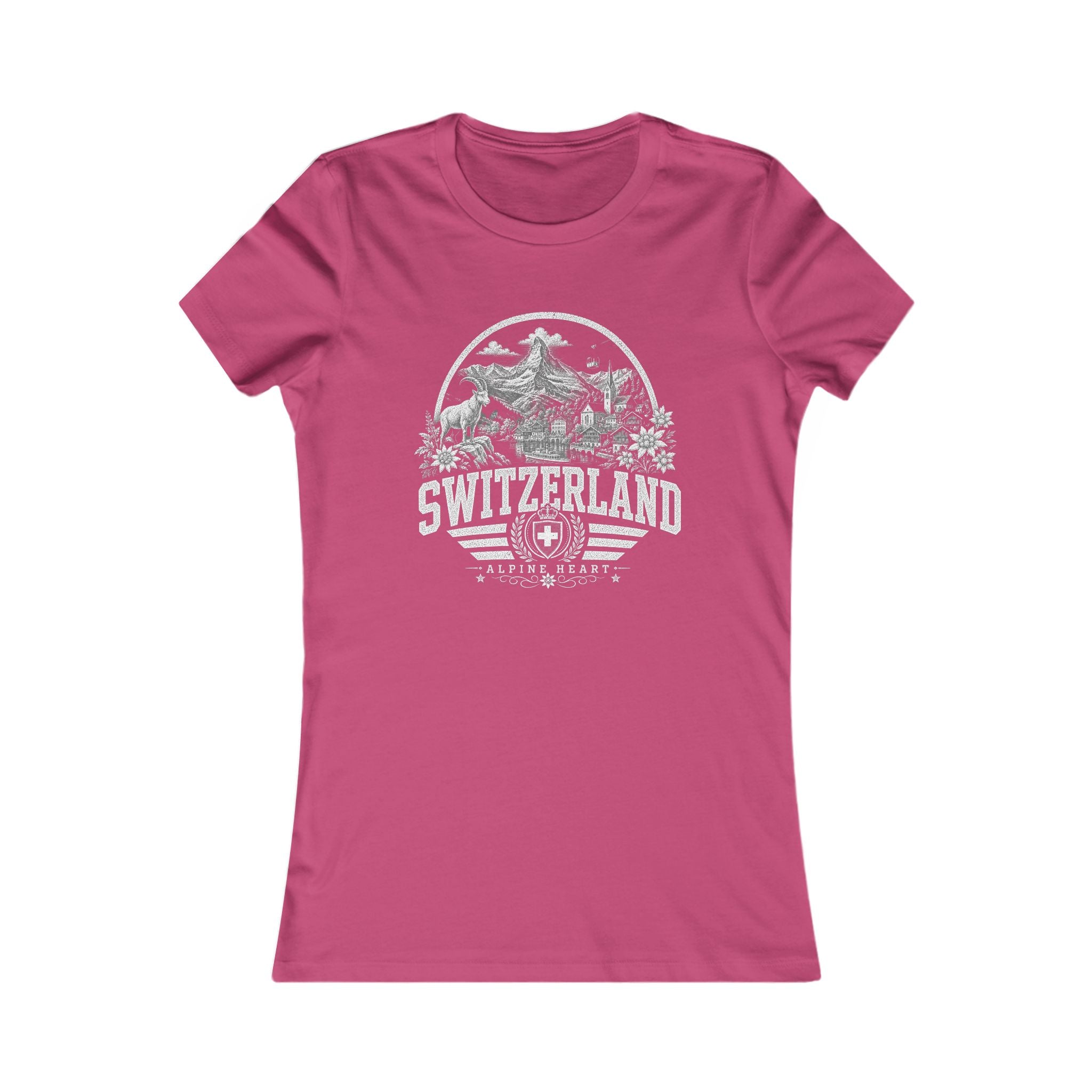 Switzerland vintage landmarks women's tee — iconic landmark design | Nameshi Destinations (view 16)