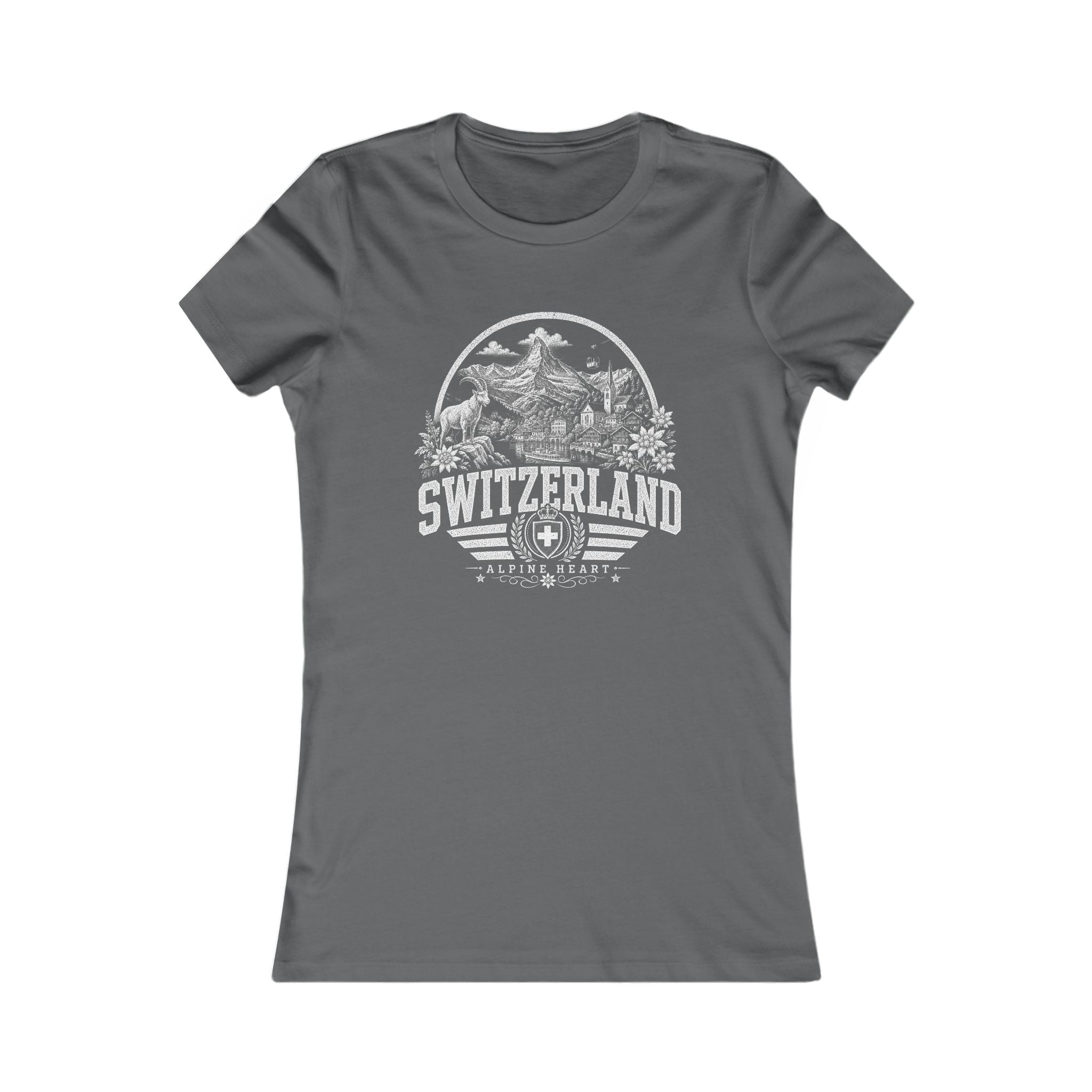 Switzerland vintage landmarks women's tee — iconic landmark design | Nameshi Destinations (view 11)
