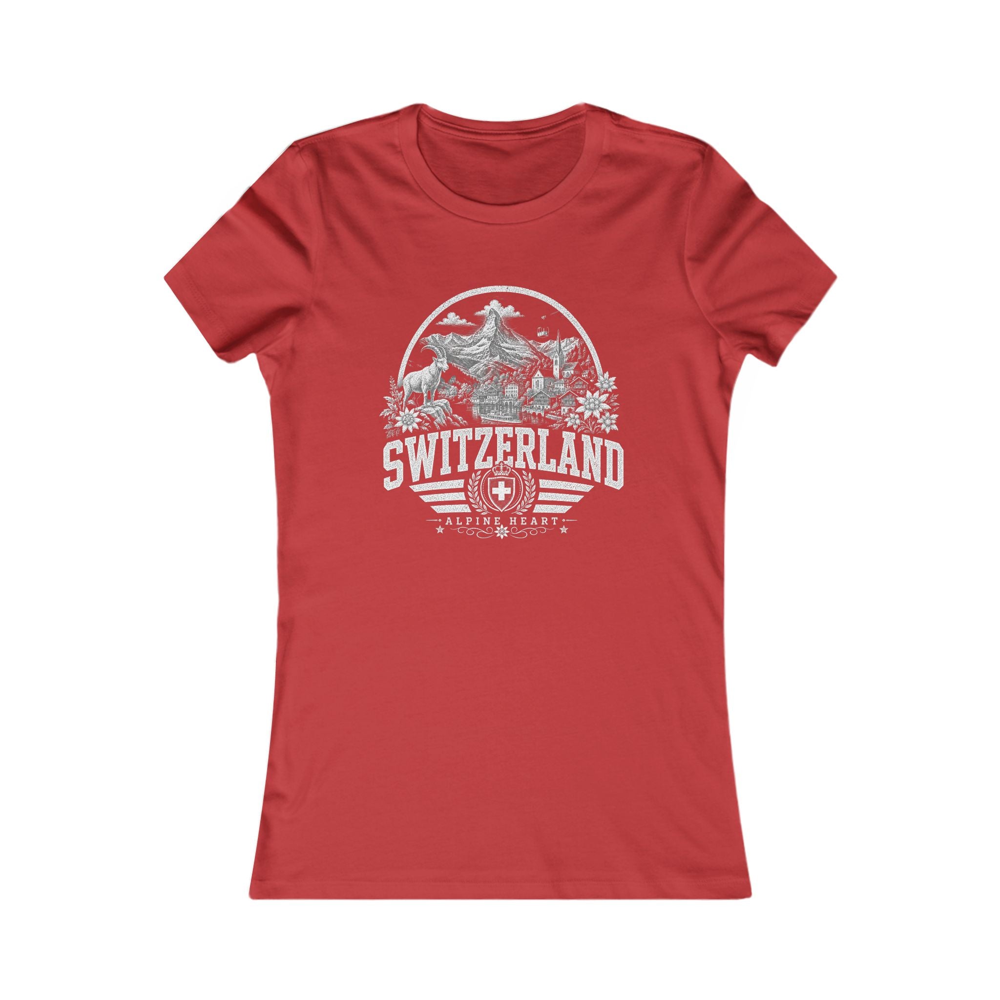 Switzerland vintage landmarks women's tee — iconic landmark design | Nameshi Destinations (view 9)