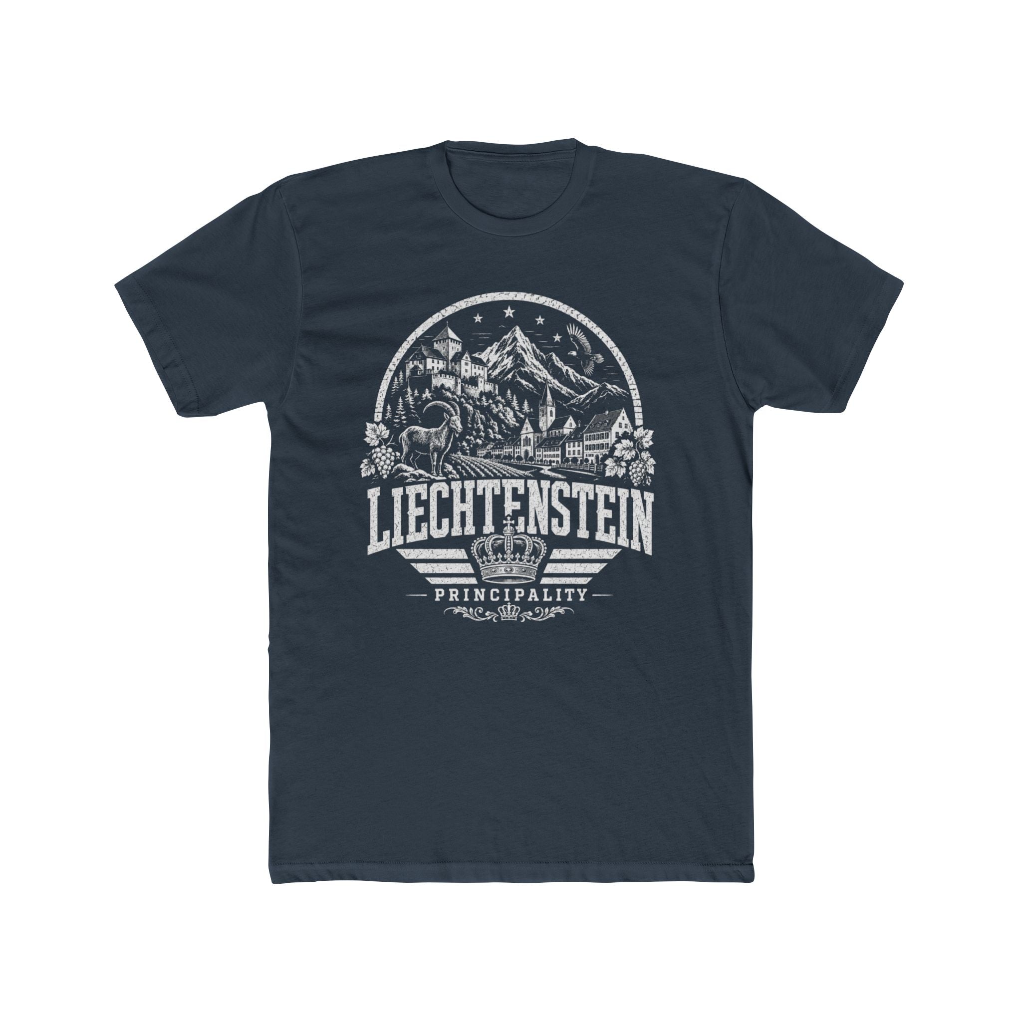 Liechtenstein vintage landmarks men's tee — iconic landmark design | Nameshi Destinations (view 8)
