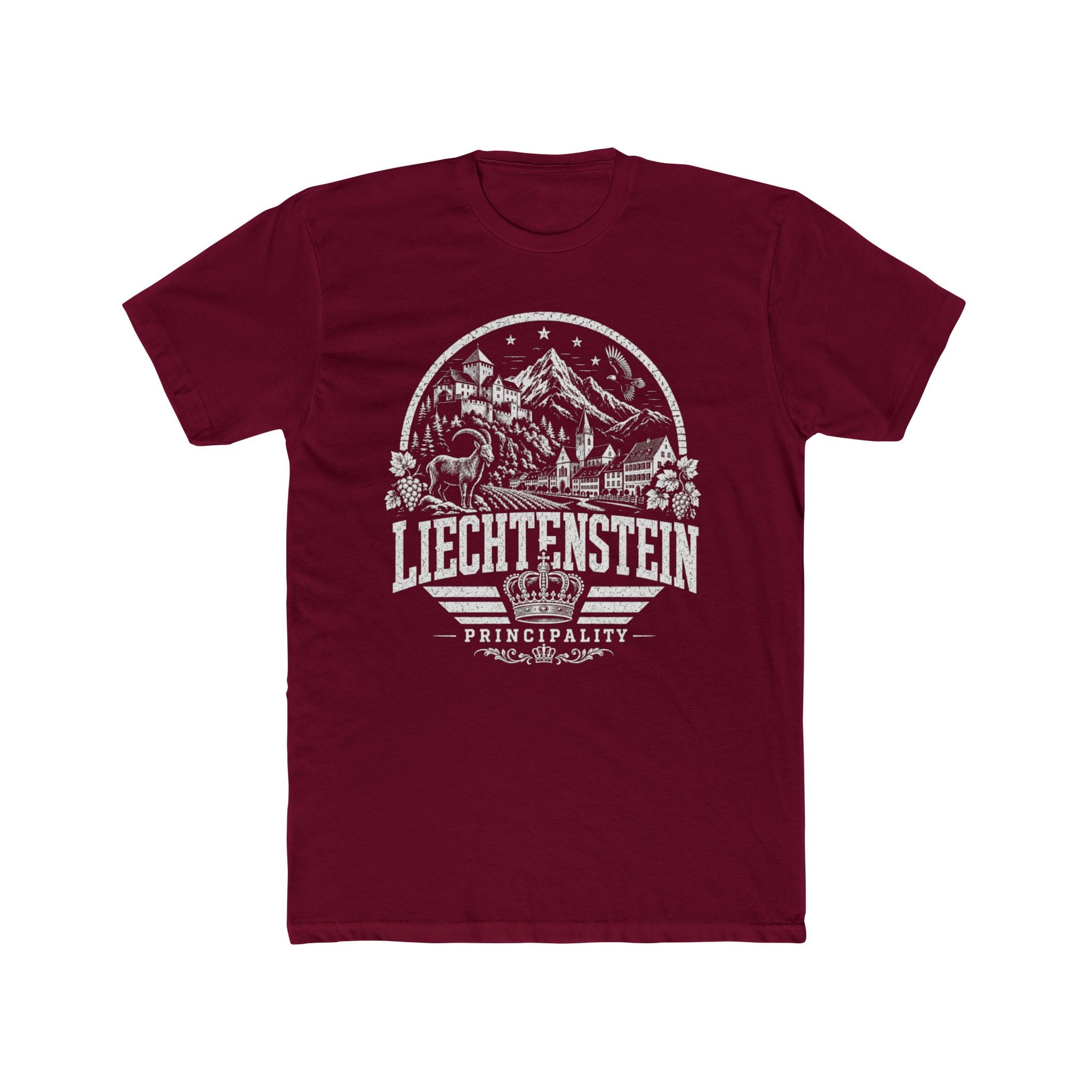 Liechtenstein vintage landmarks men's tee — iconic landmark design | Nameshi Destinations (view 14)