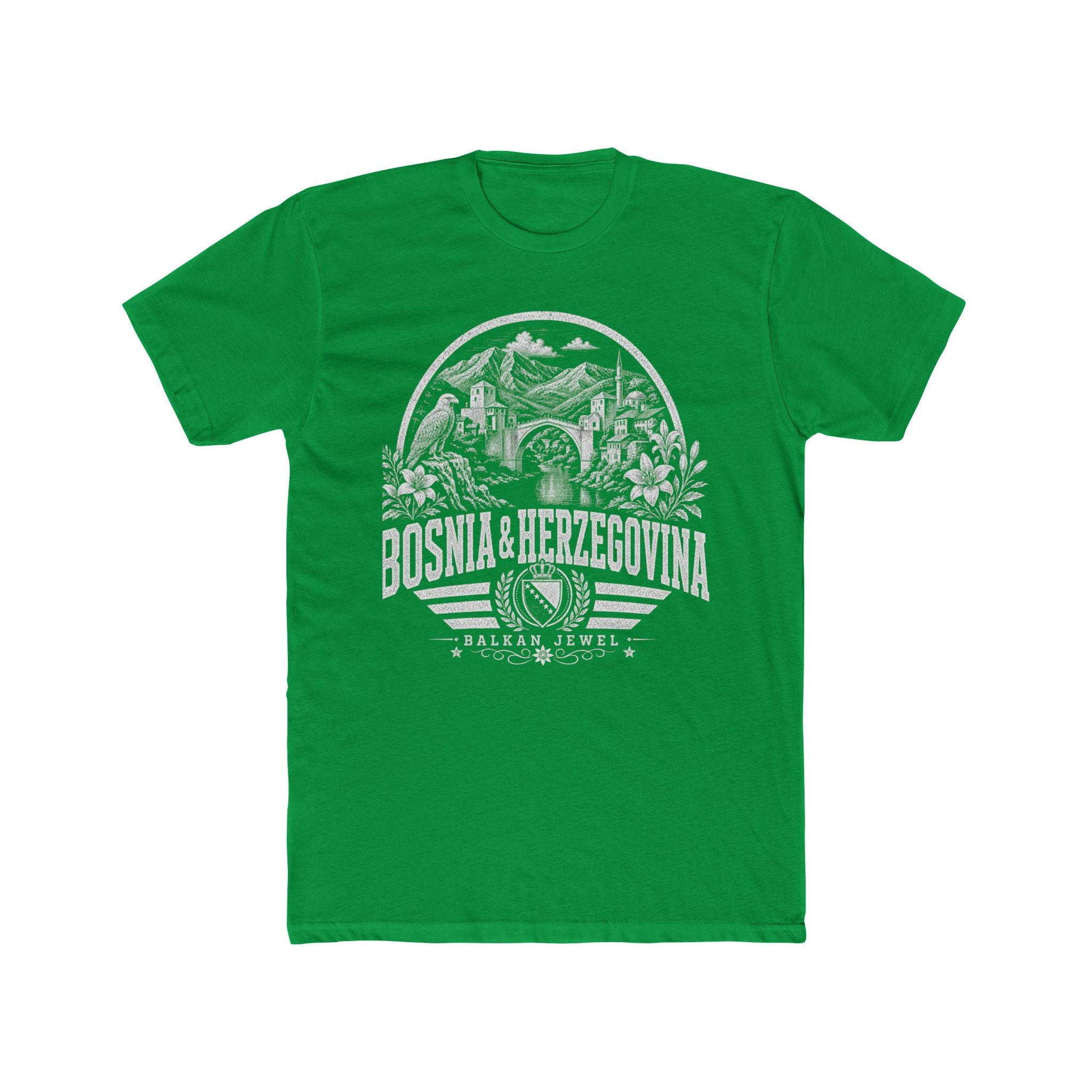 Bosnia & Herzegovina vintage landmarks men's tee — iconic landmark design | Nameshi Destinations (view 6)