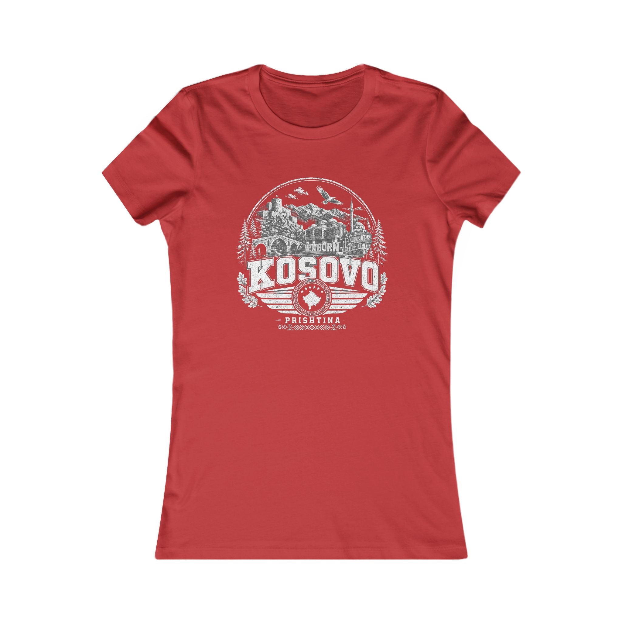 Kosovo vintage landmarks women's tee — iconic landmark design | Nameshi Destinations (view 9)