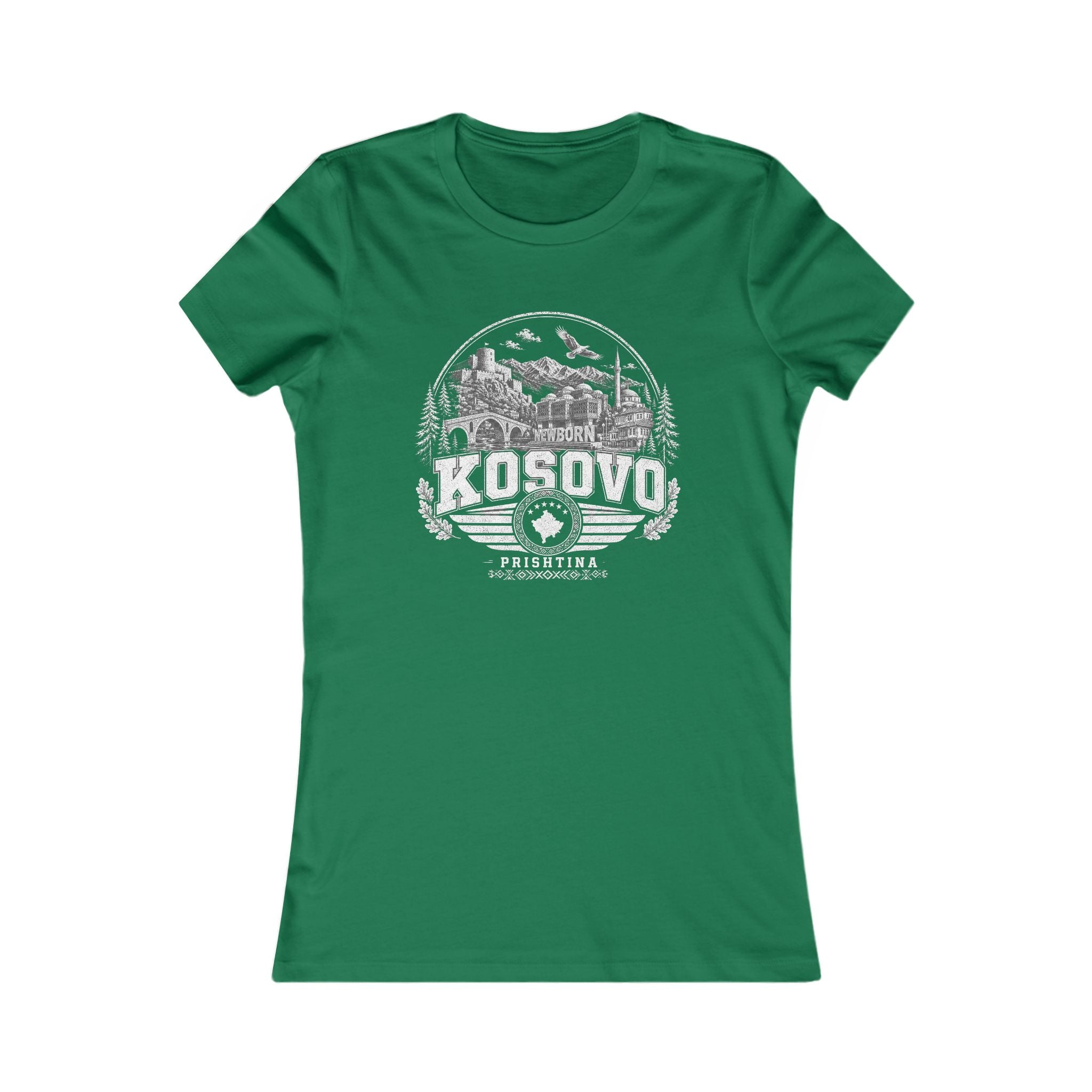 Kosovo vintage landmarks women's tee — iconic landmark design | Nameshi Destinations (view 2)