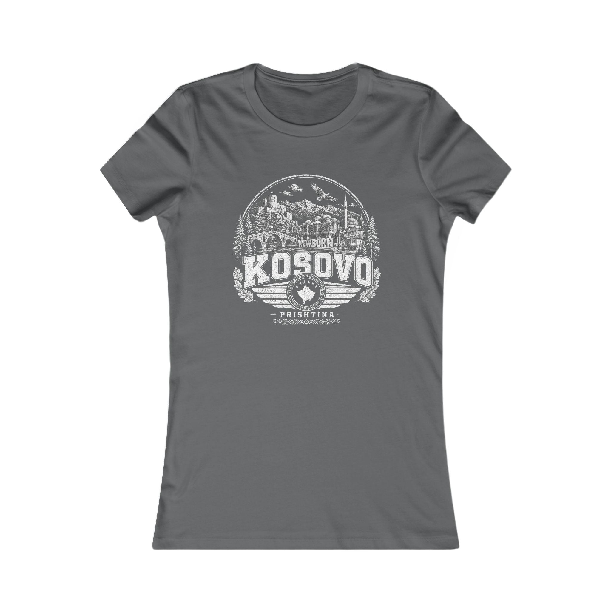 Kosovo vintage landmarks women's tee — iconic landmark design | Nameshi Destinations (view 11)