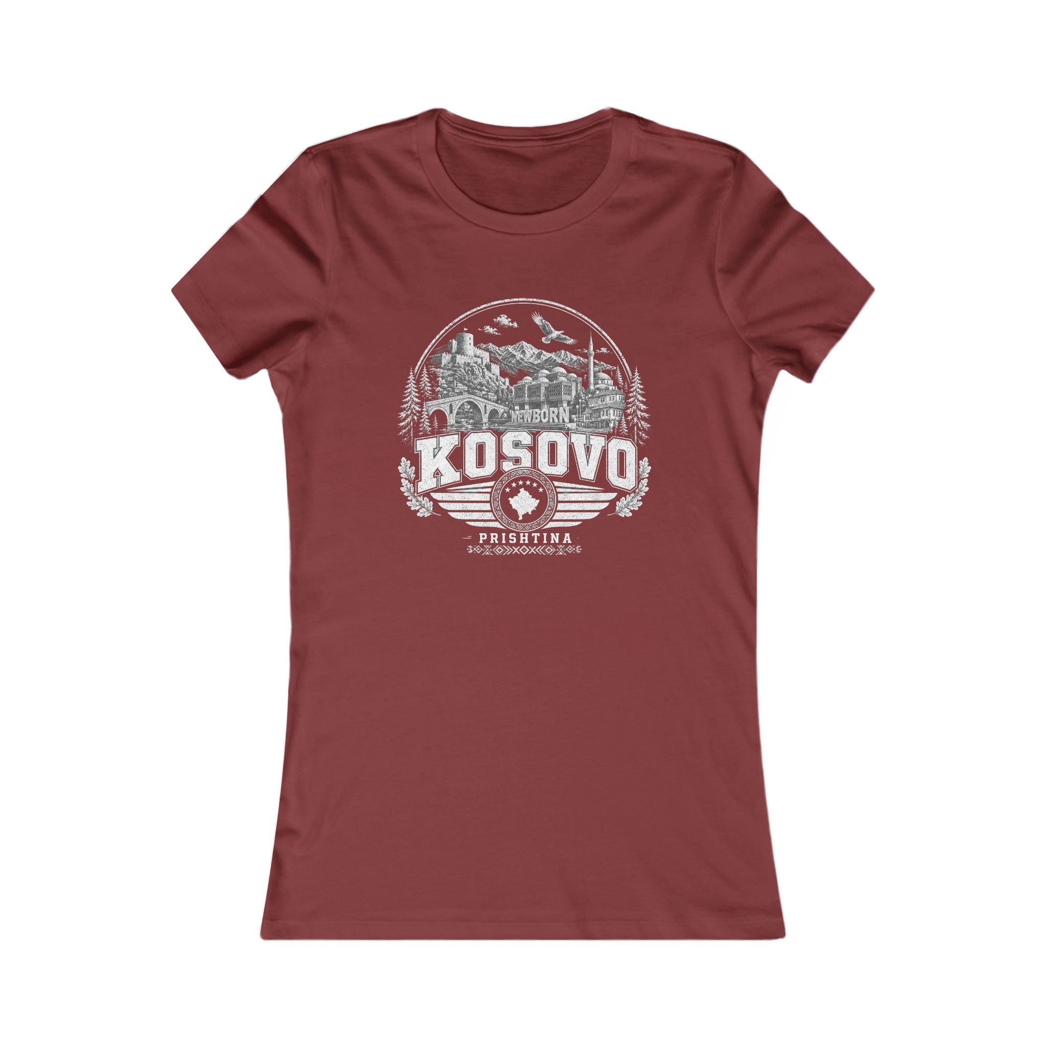 Kosovo vintage landmarks women's tee — iconic landmark design | Nameshi Destinations (view 15)
