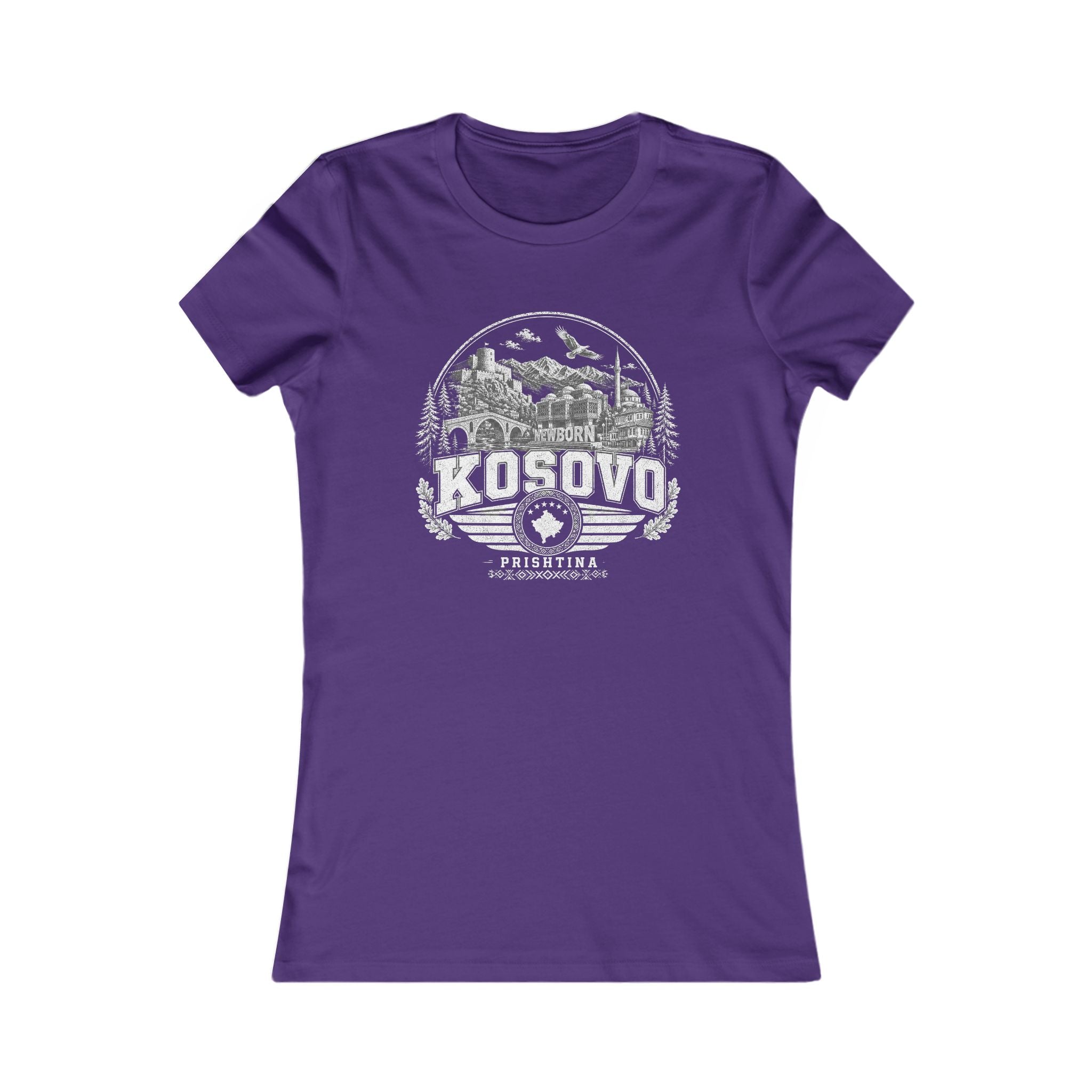 Kosovo vintage landmarks women's tee — iconic landmark design | Nameshi Destinations (view 6)