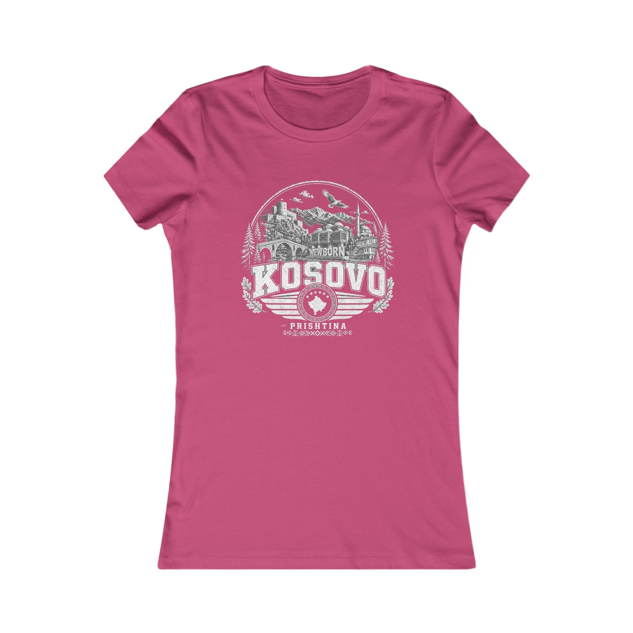 Kosovo vintage landmarks women's tee — iconic landmark design | Nameshi Destinations (view 16)