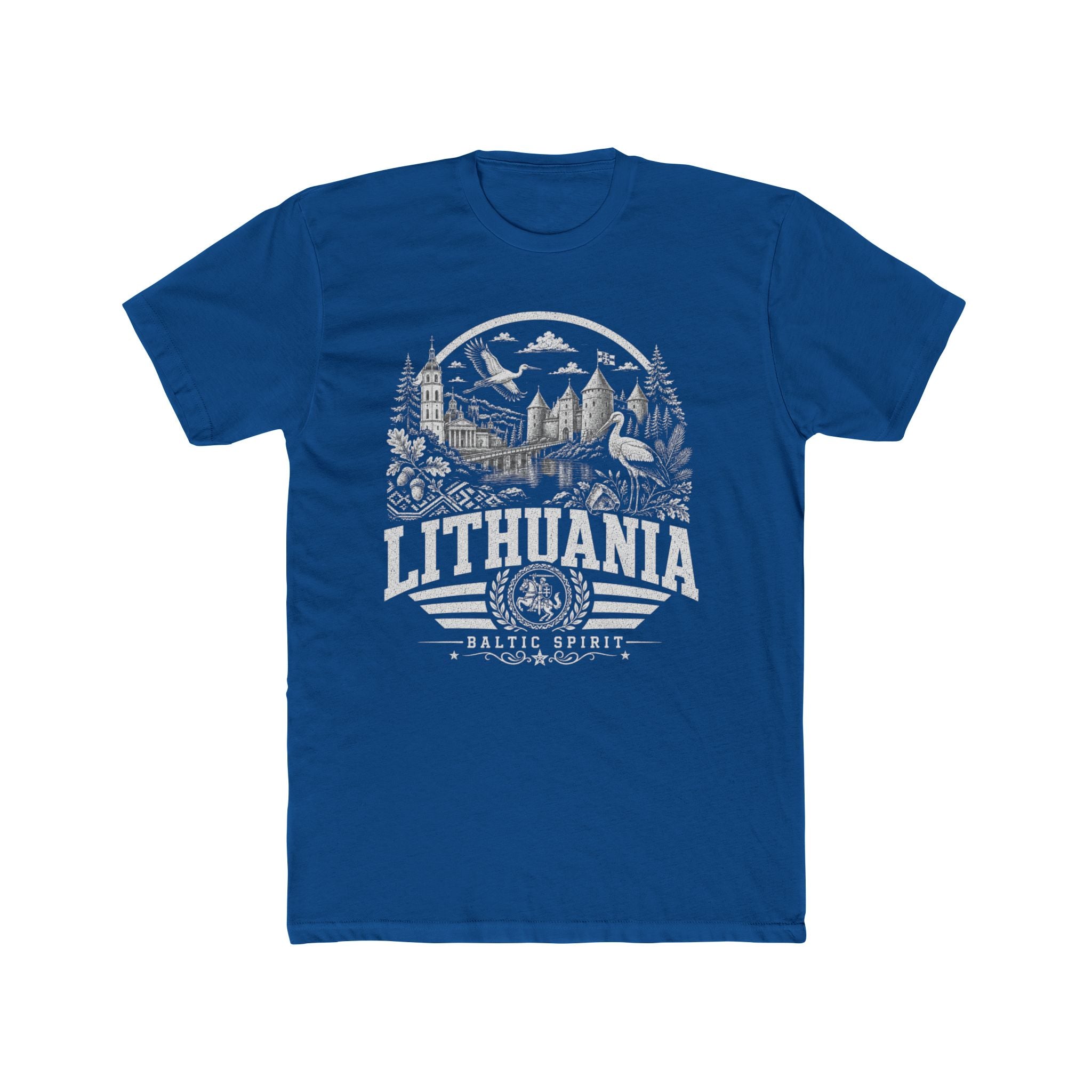 Lithuania vintage landmarks men's tee — iconic landmark design | Nameshi Destinations (view 10)