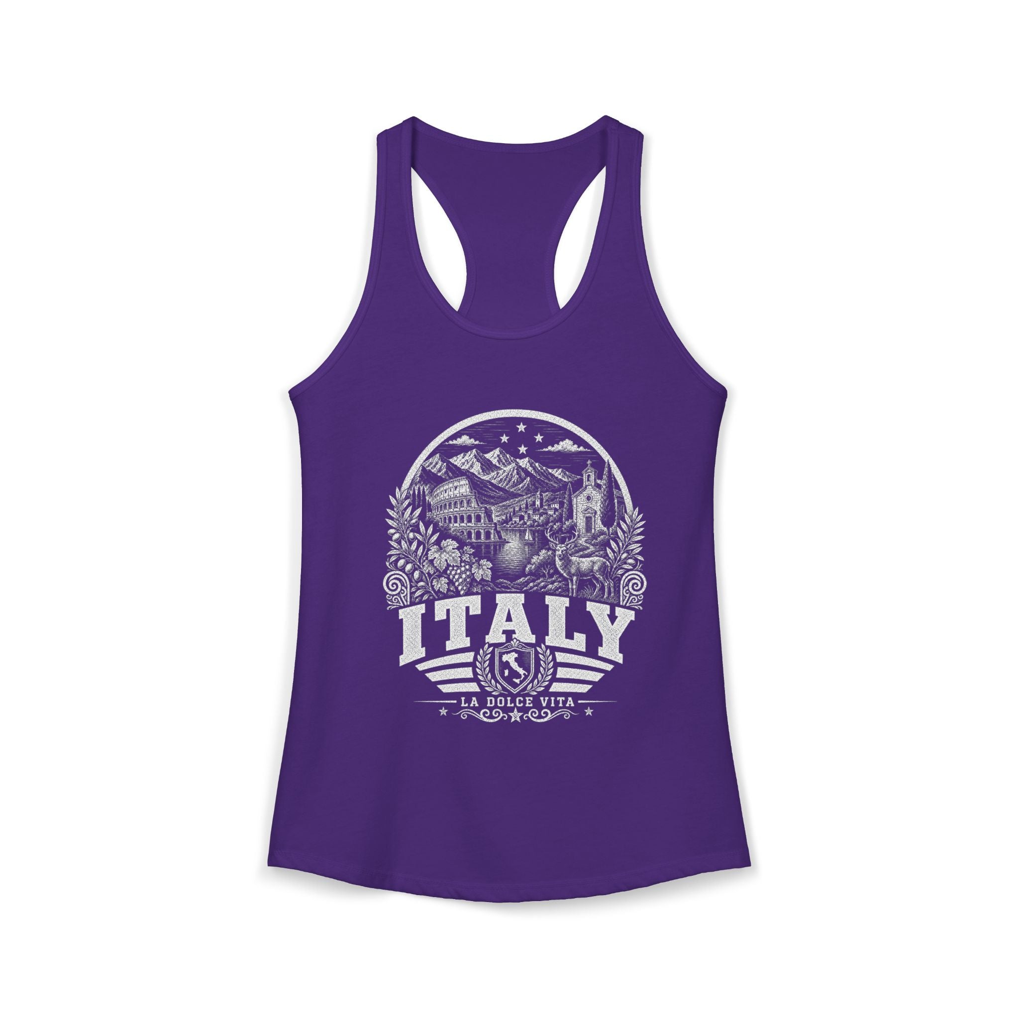 Italy vintage landmarks tank top — iconic landmark design | Nameshi Destinations (view 13)