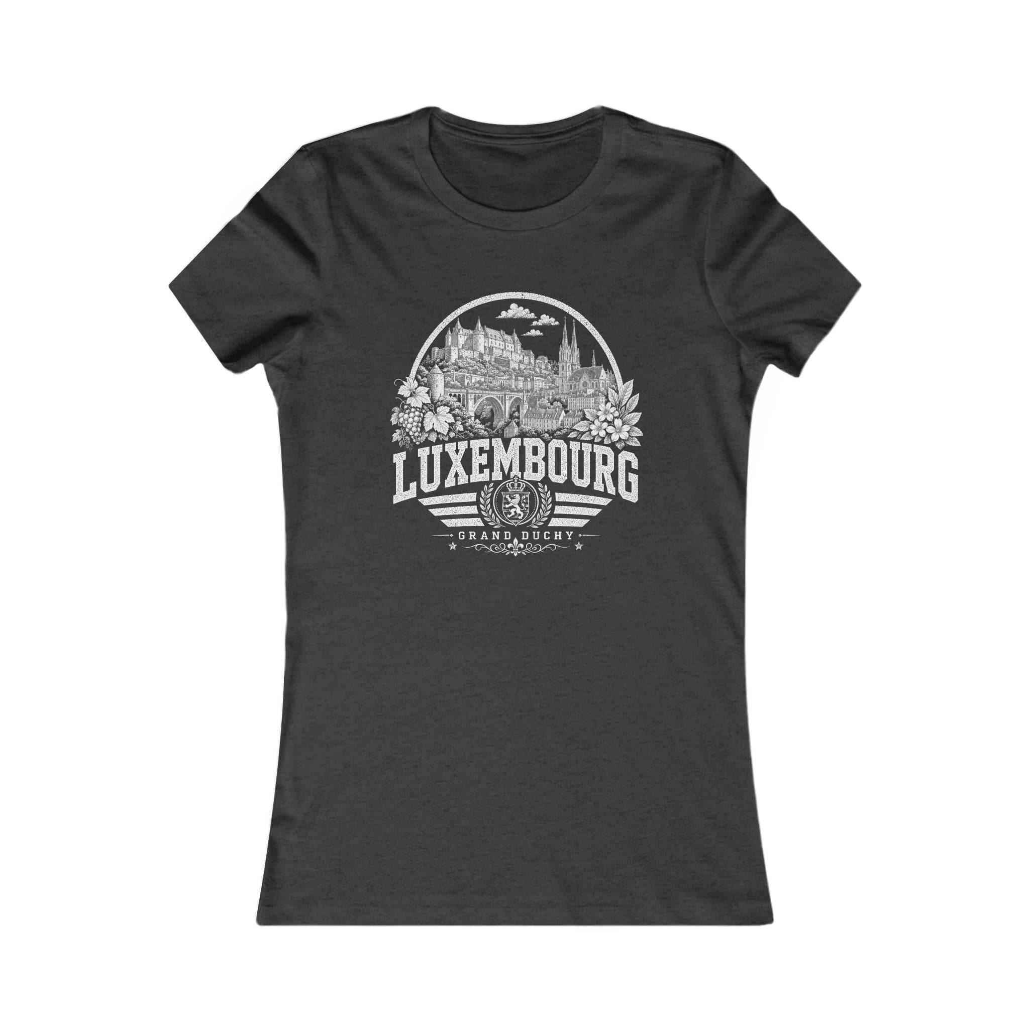 Luxembourg vintage landmarks women's tee — iconic landmark design | Nameshi Destinations (view 4)