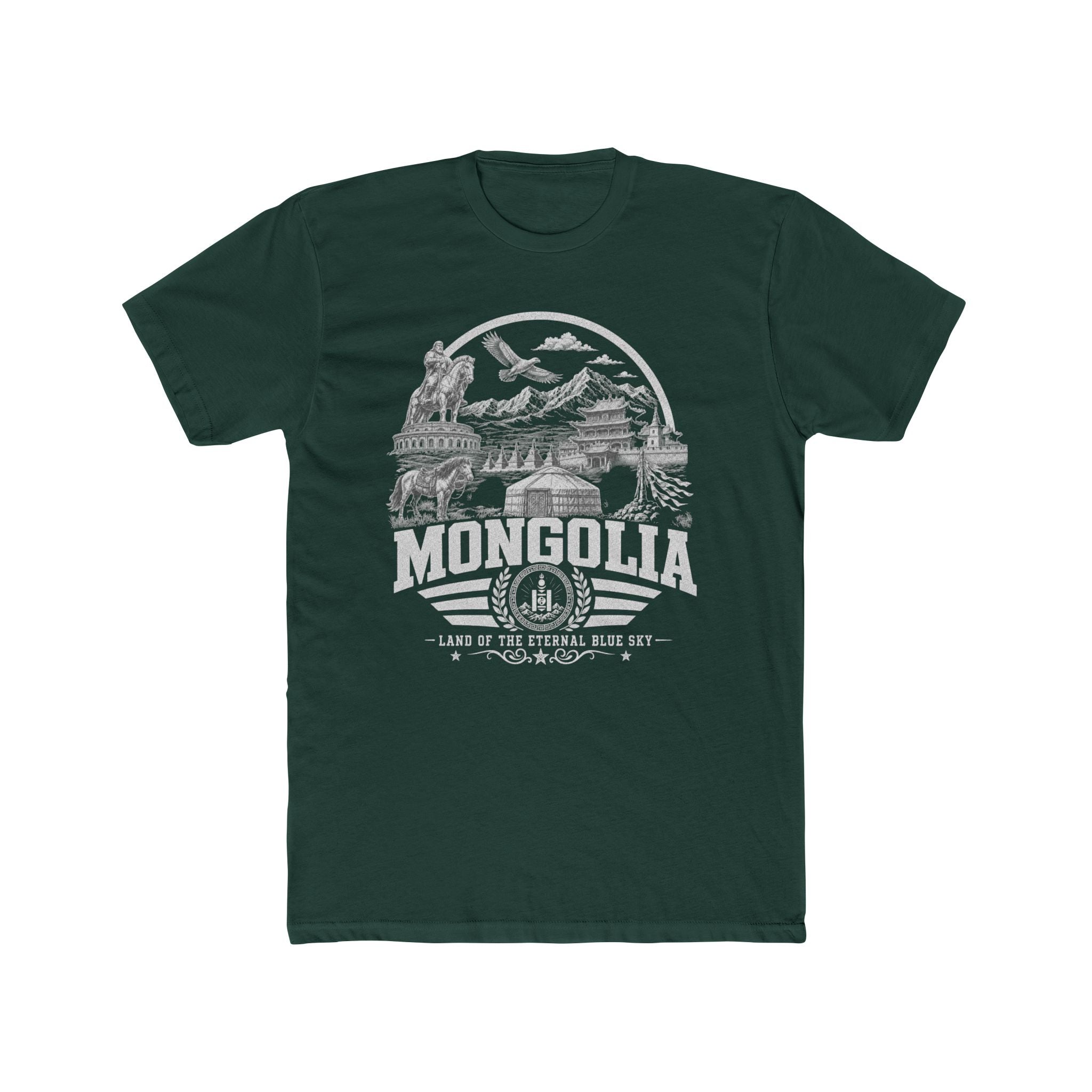 Camiseta Masculina Mongólia Terra do Céu Azul Eterno