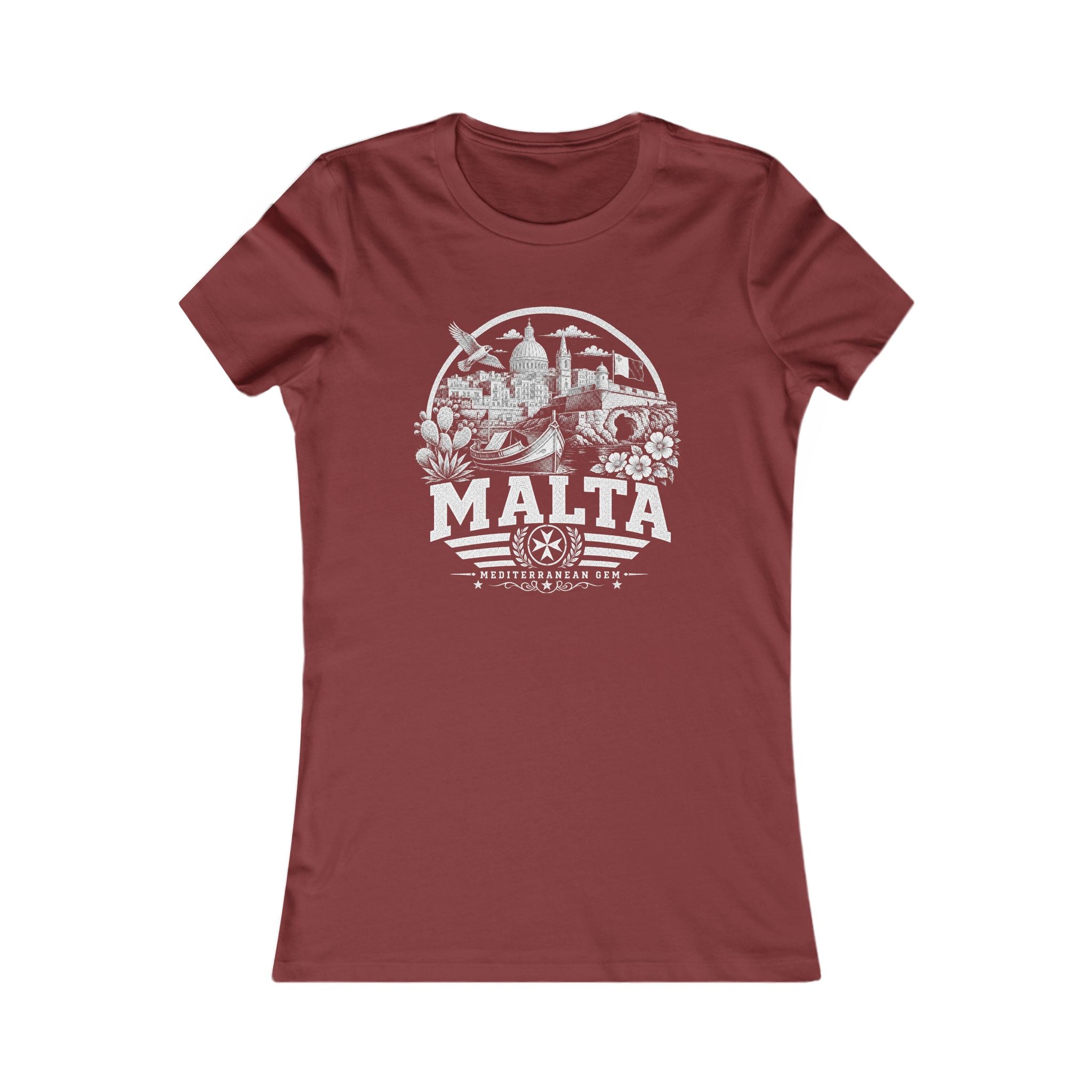 Malta vintage landmarks women's tee — iconic landmark design | Nameshi Destinations (view 15)