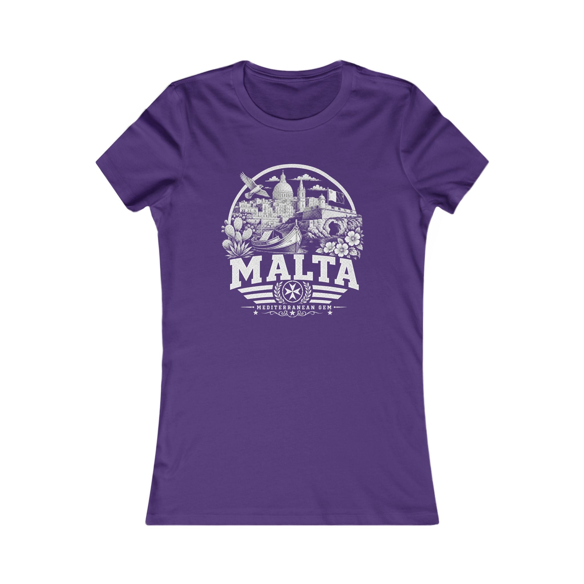Malta vintage landmarks women's tee — iconic landmark design | Nameshi Destinations (view 6)