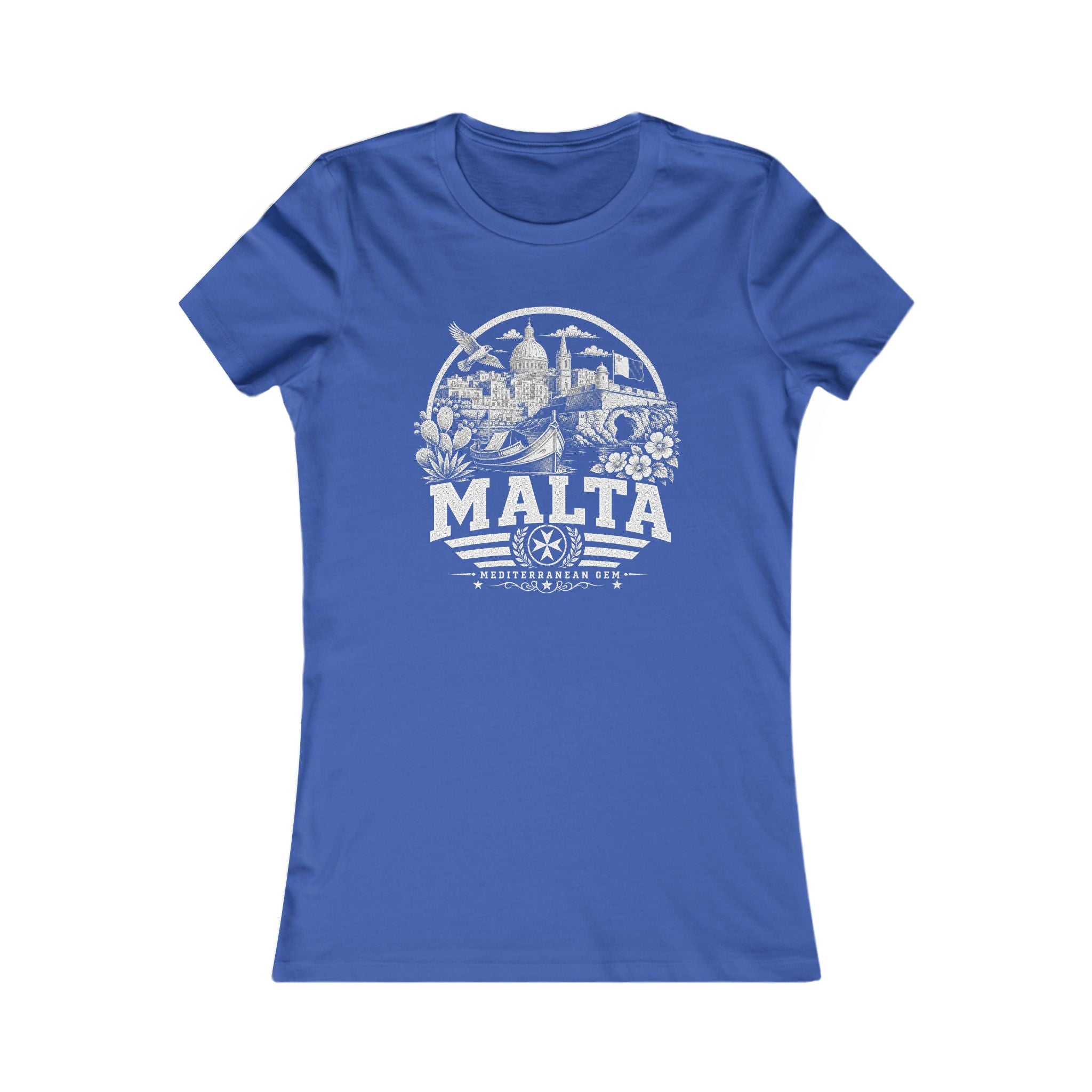 Malta vintage landmarks women's tee — iconic landmark design | Nameshi Destinations (view 3)